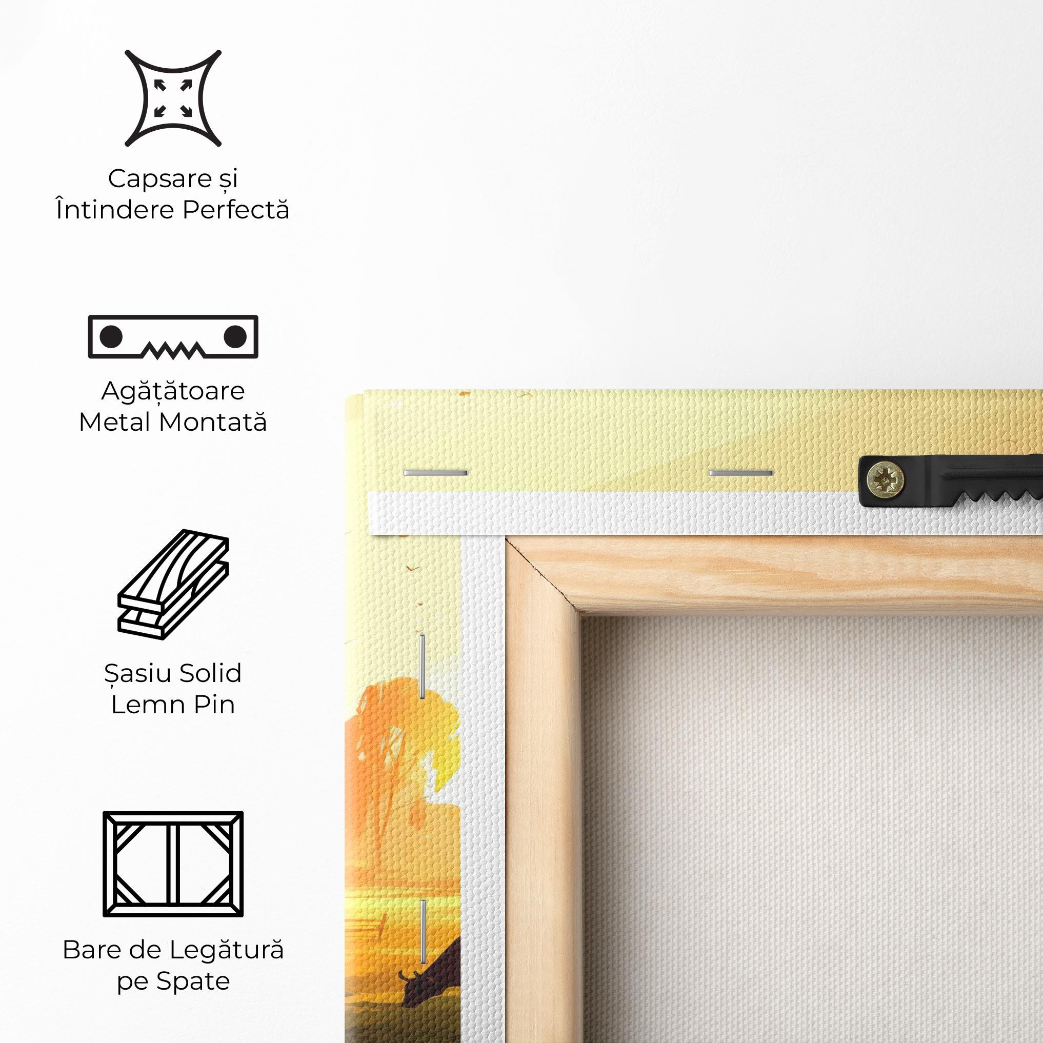 Tablou Canvas Sunlight Cows mockup 5