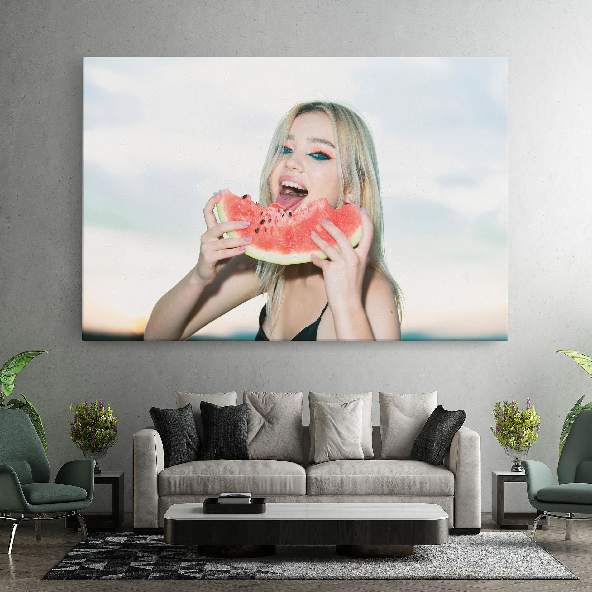 Tablou Canvas Eating Watermelon mockup 7
