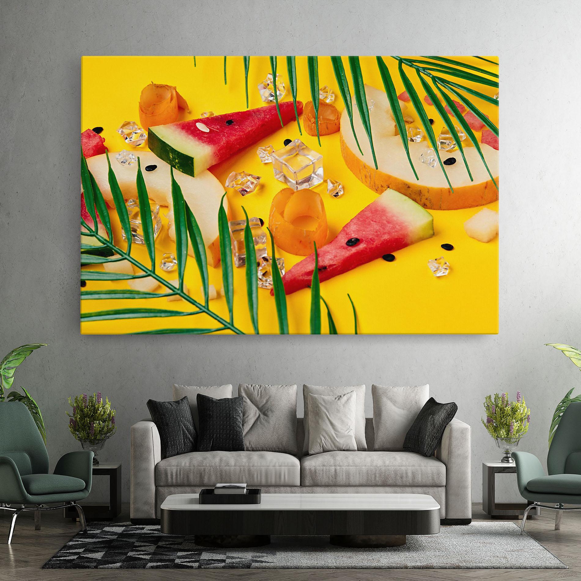 Tablou Canvas Ice Cubes Fruits mockup 7