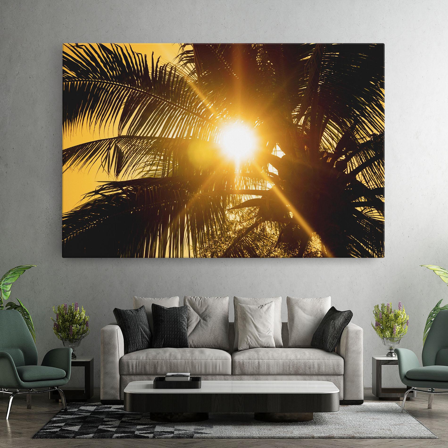 Tablou Canvas Palm Trees Sun mockup 7