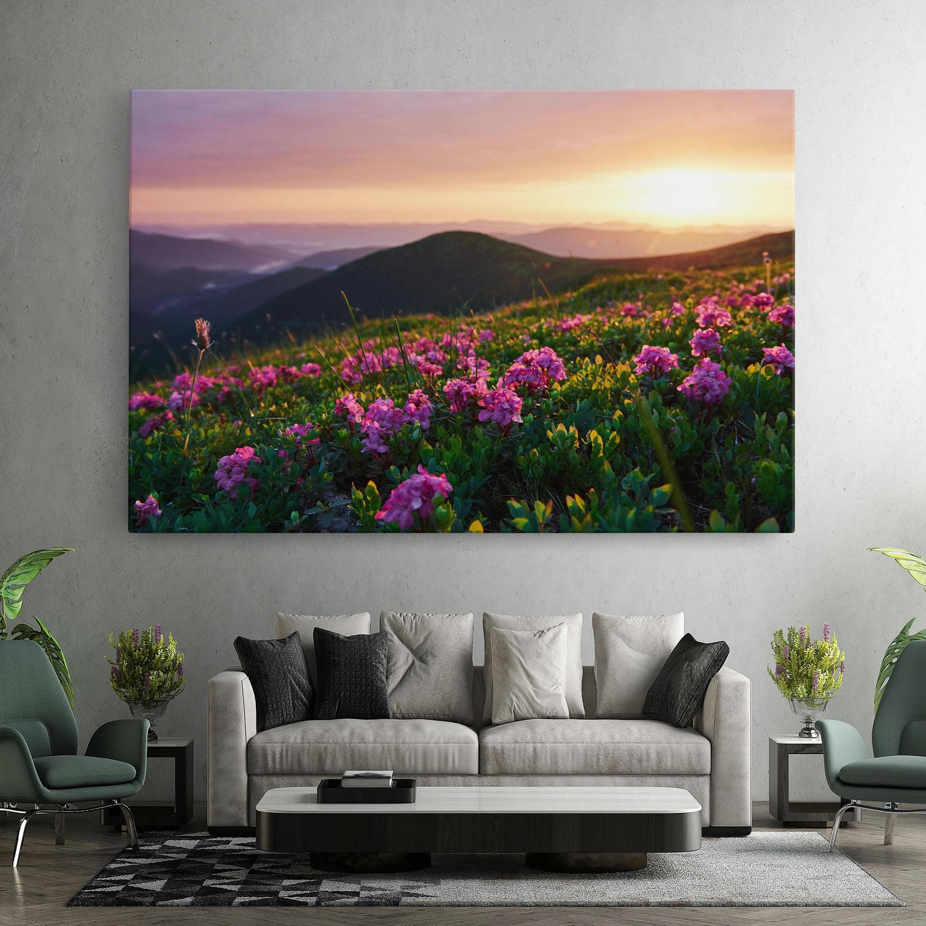 Tablou Canvas Purple Summer Flowers mockup 7