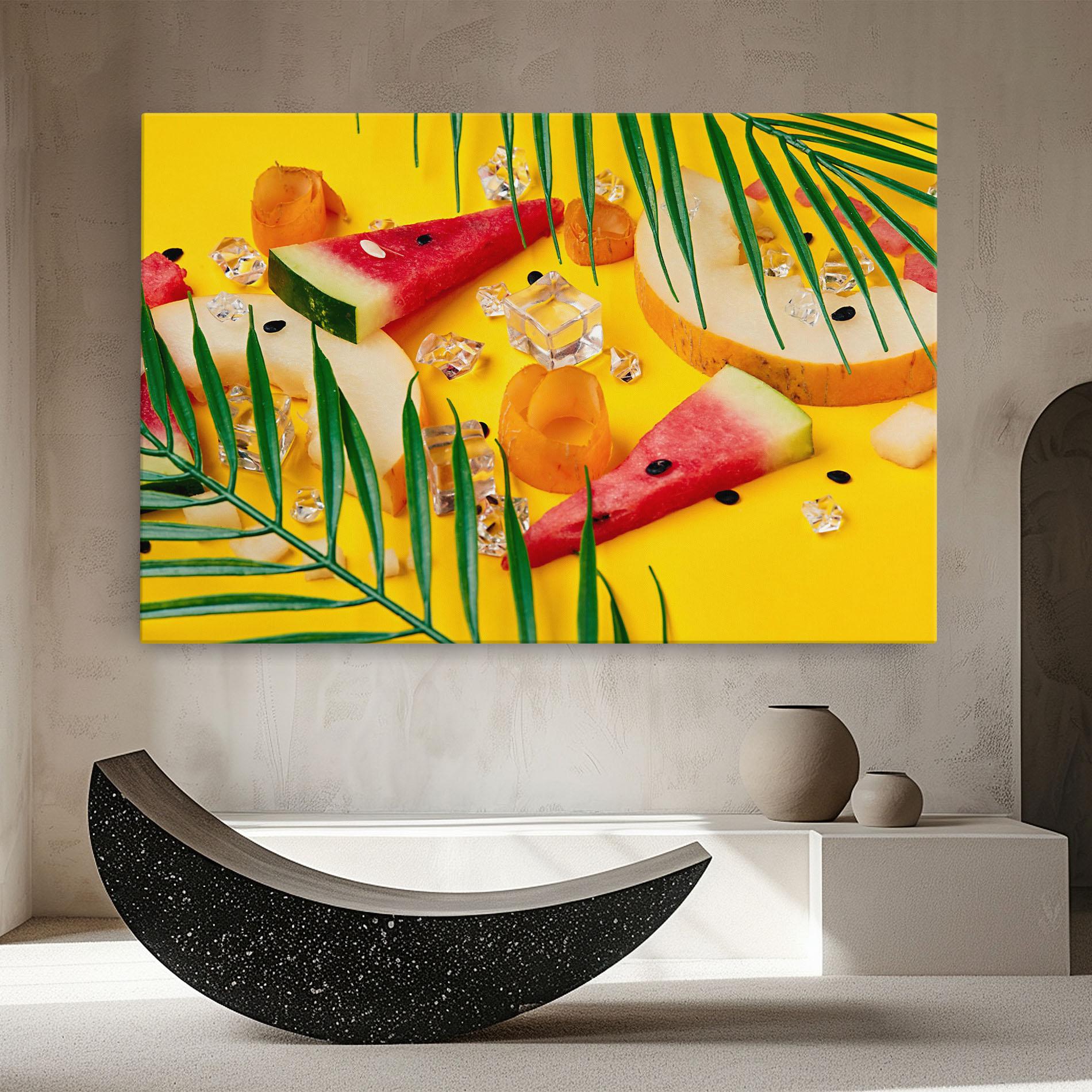 Tablou Canvas Ice Cubes Fruits mockup 8