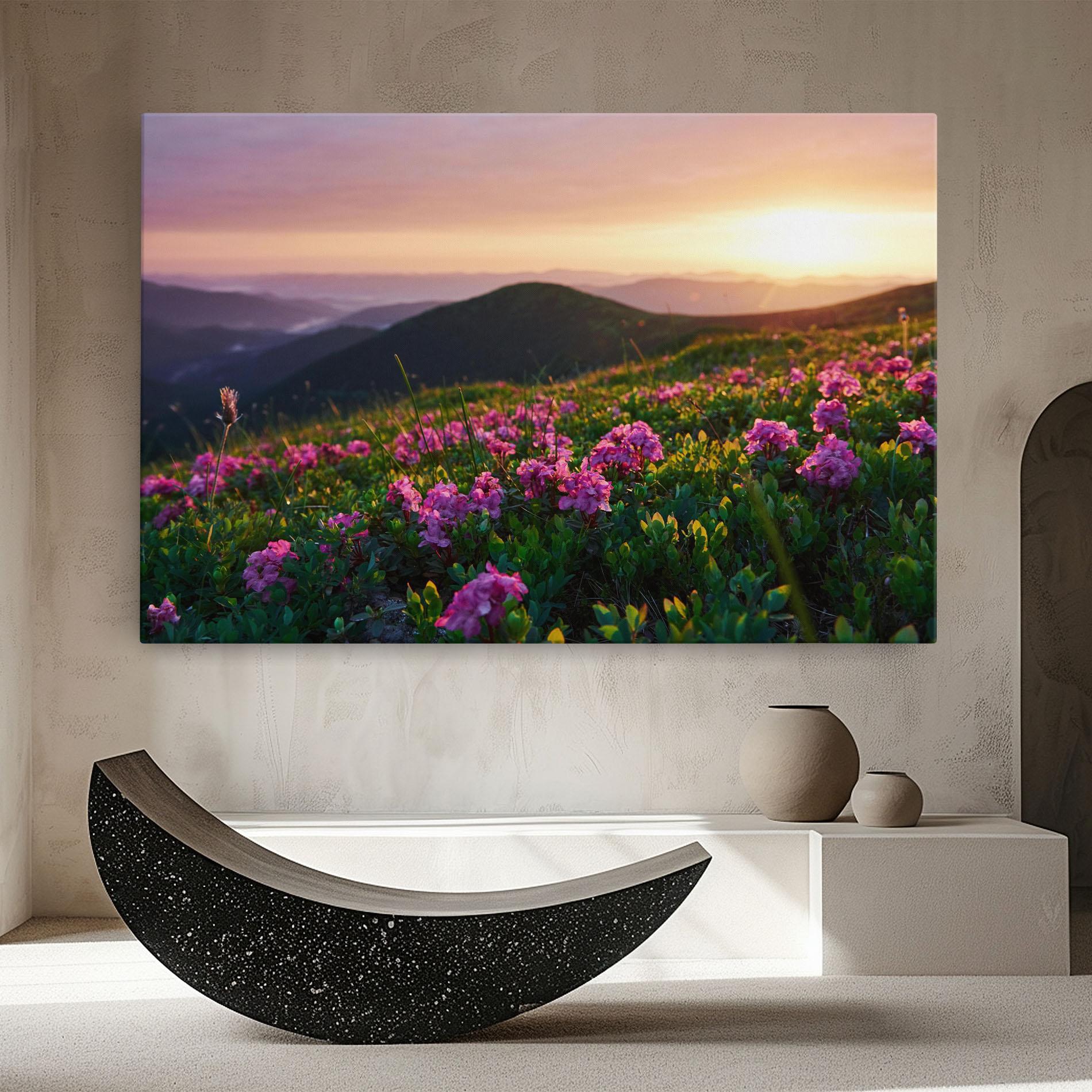 Tablou Canvas Purple Summer Flowers mockup 8