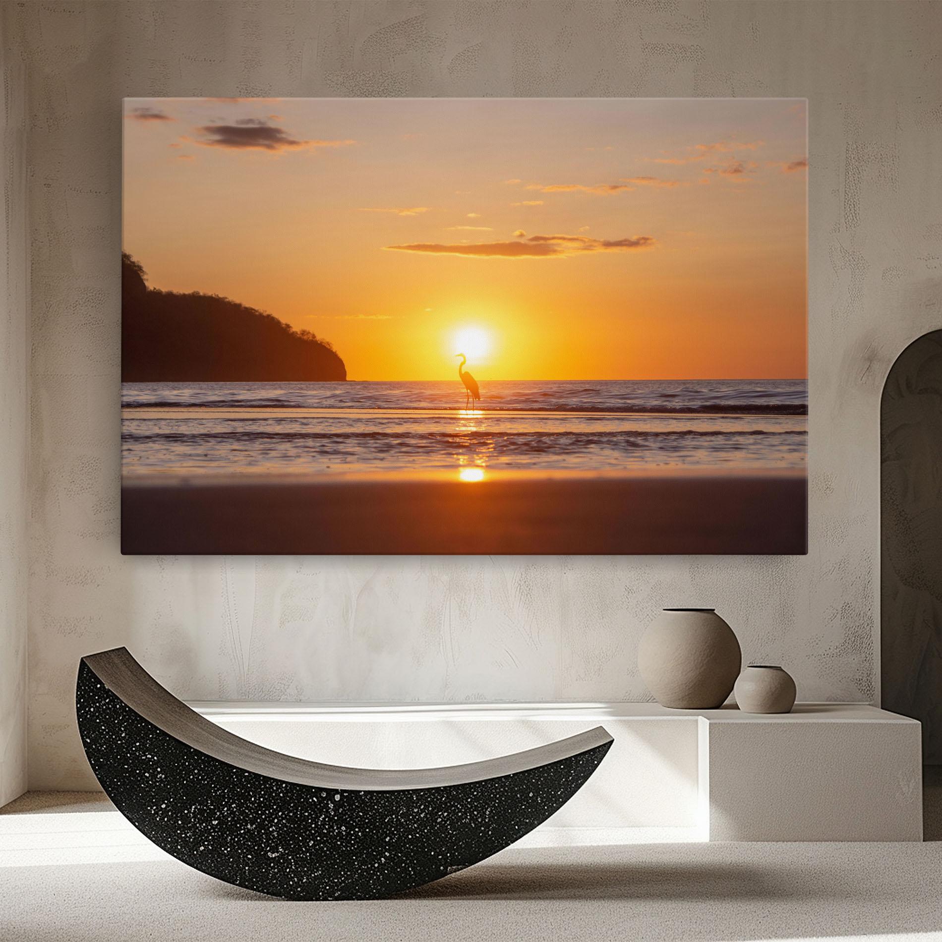 Tablou Canvas Sunset Bird Silhouette mockup 8