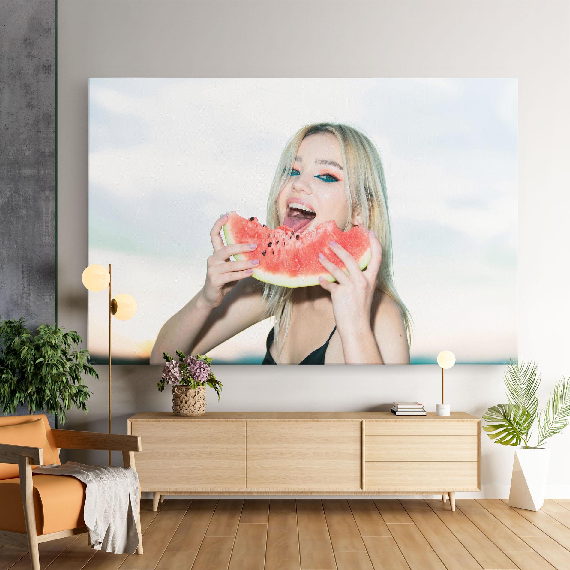 Tablou Canvas Eating Watermelon mockup 9