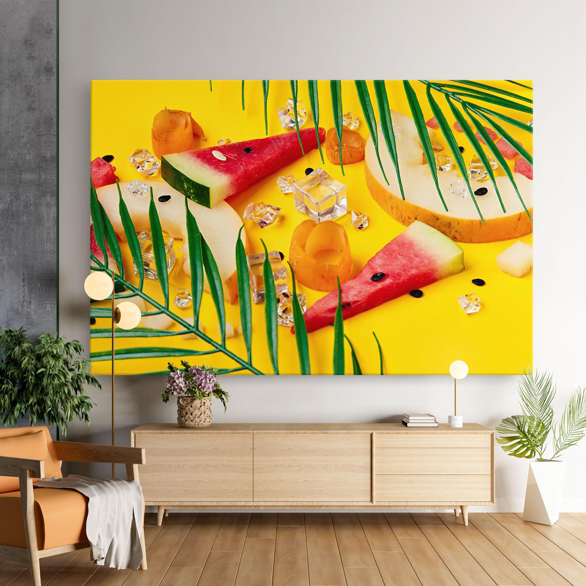 Tablou Canvas Ice Cubes Fruits mockup 9