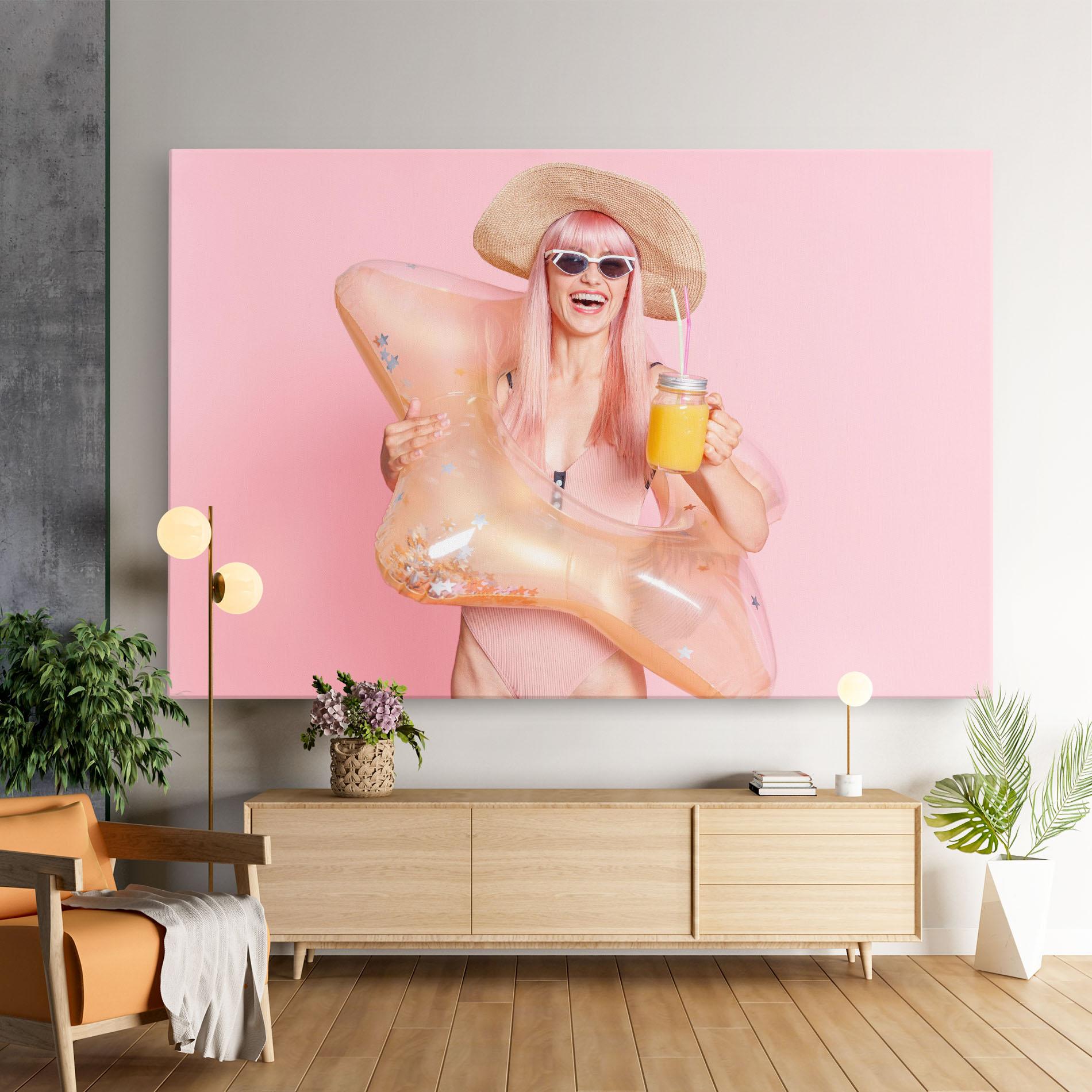 Tablou Canvas Joyful Pink Woman mockup 9
