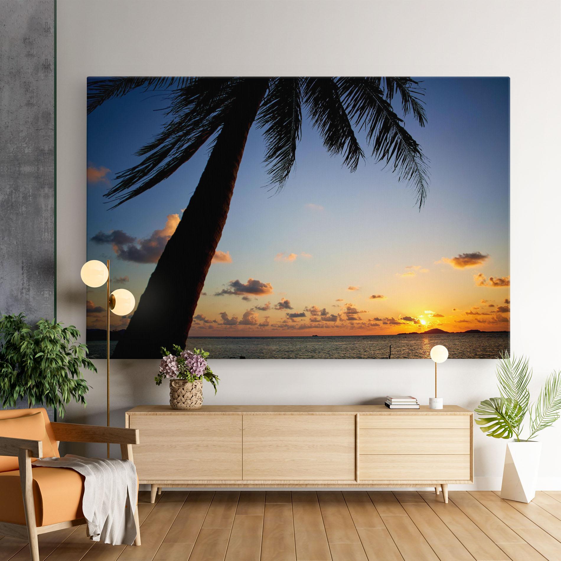 Tablou Canvas Palm Tree Silhouette mockup 9
