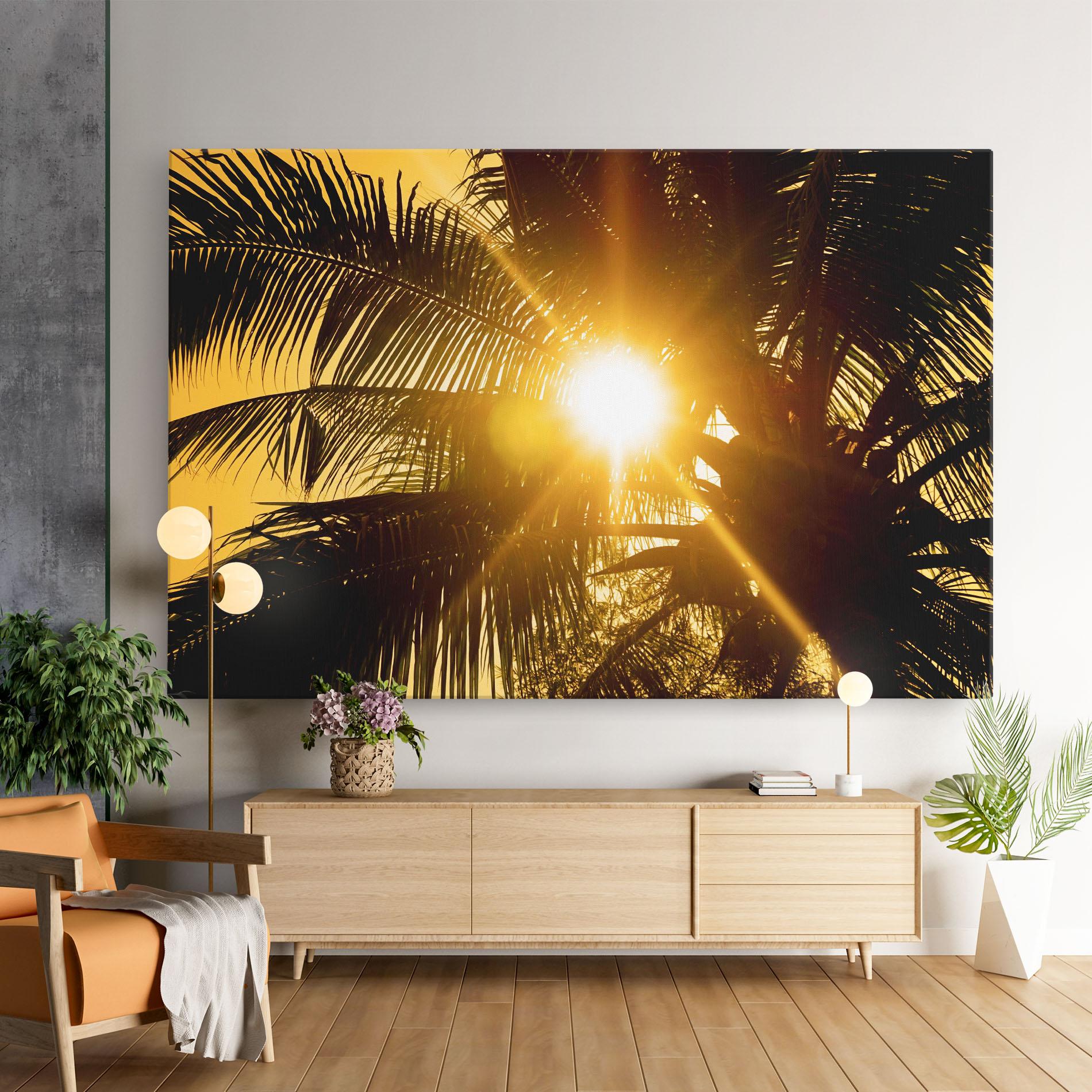 Tablou Canvas Palm Trees Sun mockup 9