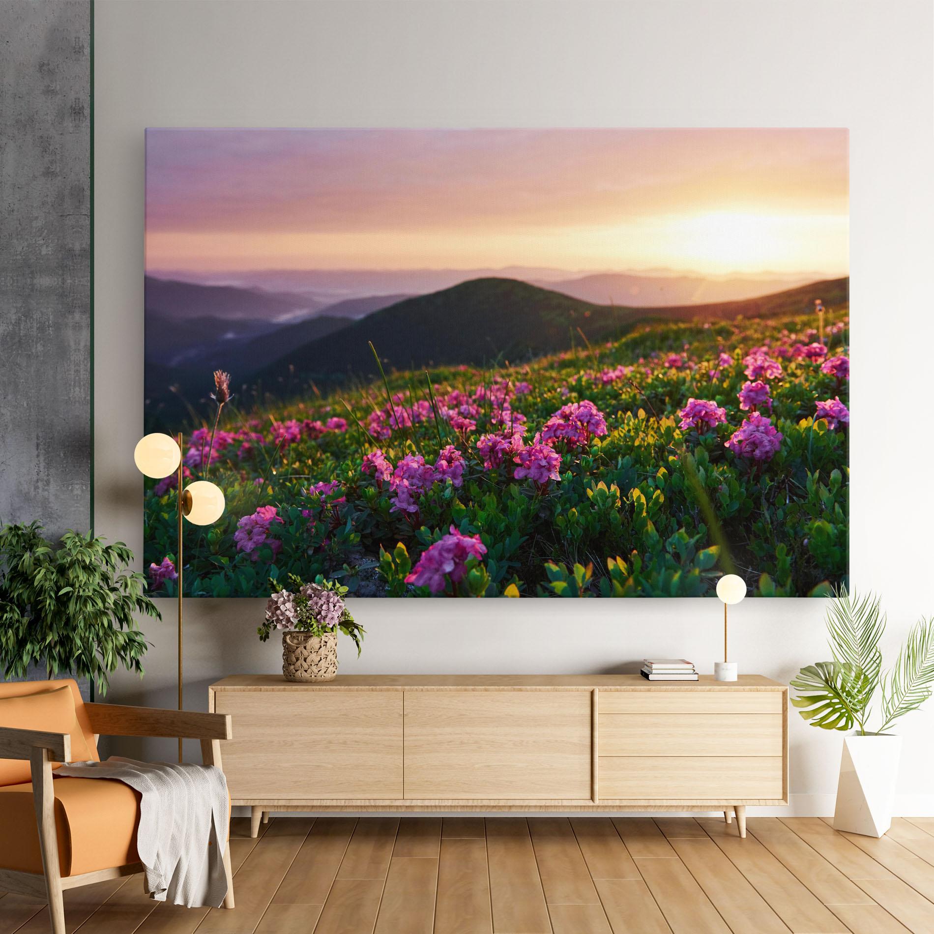 Tablou Canvas Purple Summer Flowers mockup 9