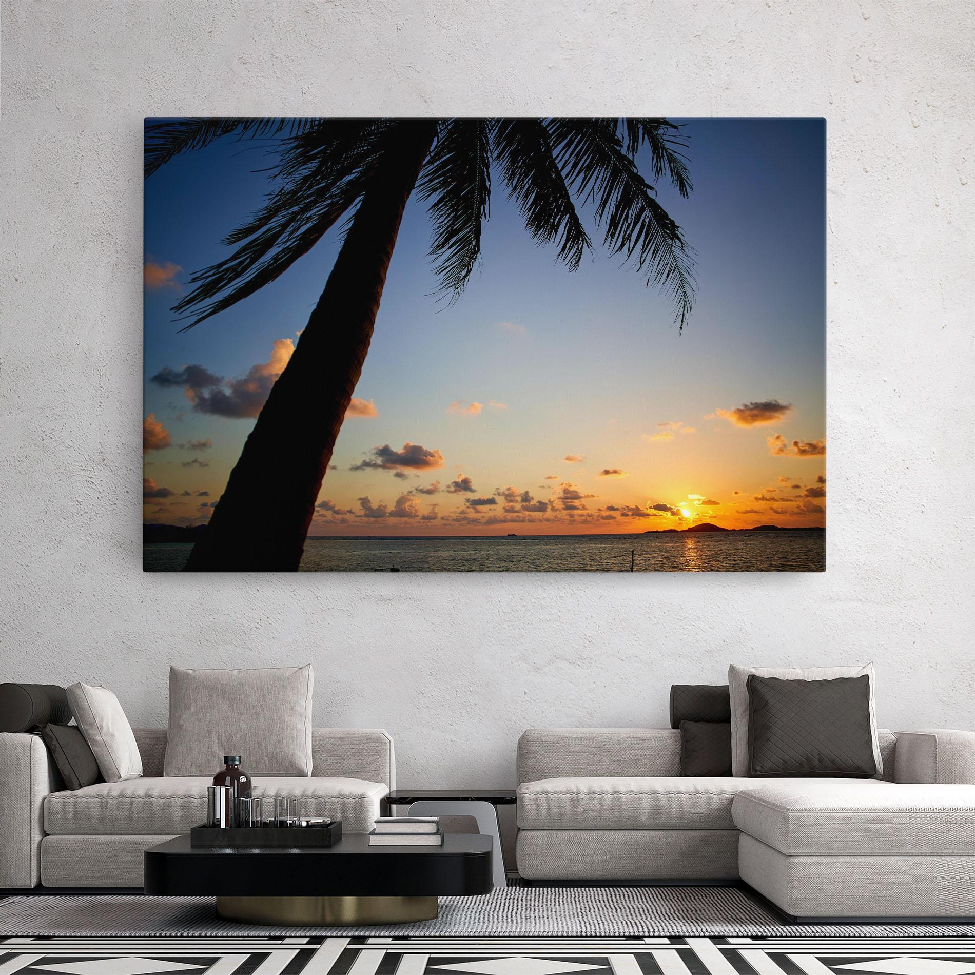 Tablou Canvas Palm Tree Silhouette mockup 2