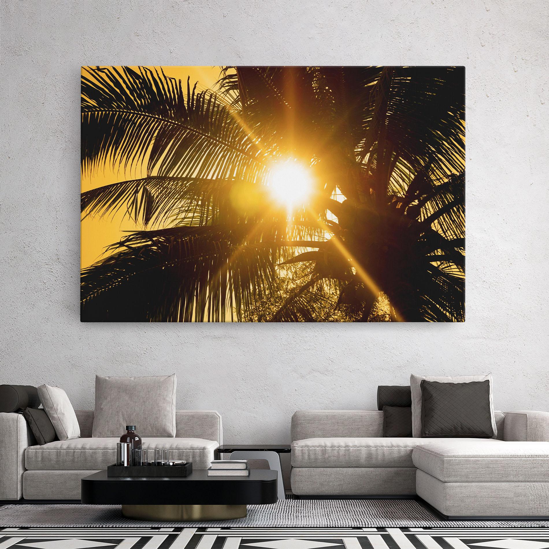 Tablou Canvas Palm Trees Sun mockup 2