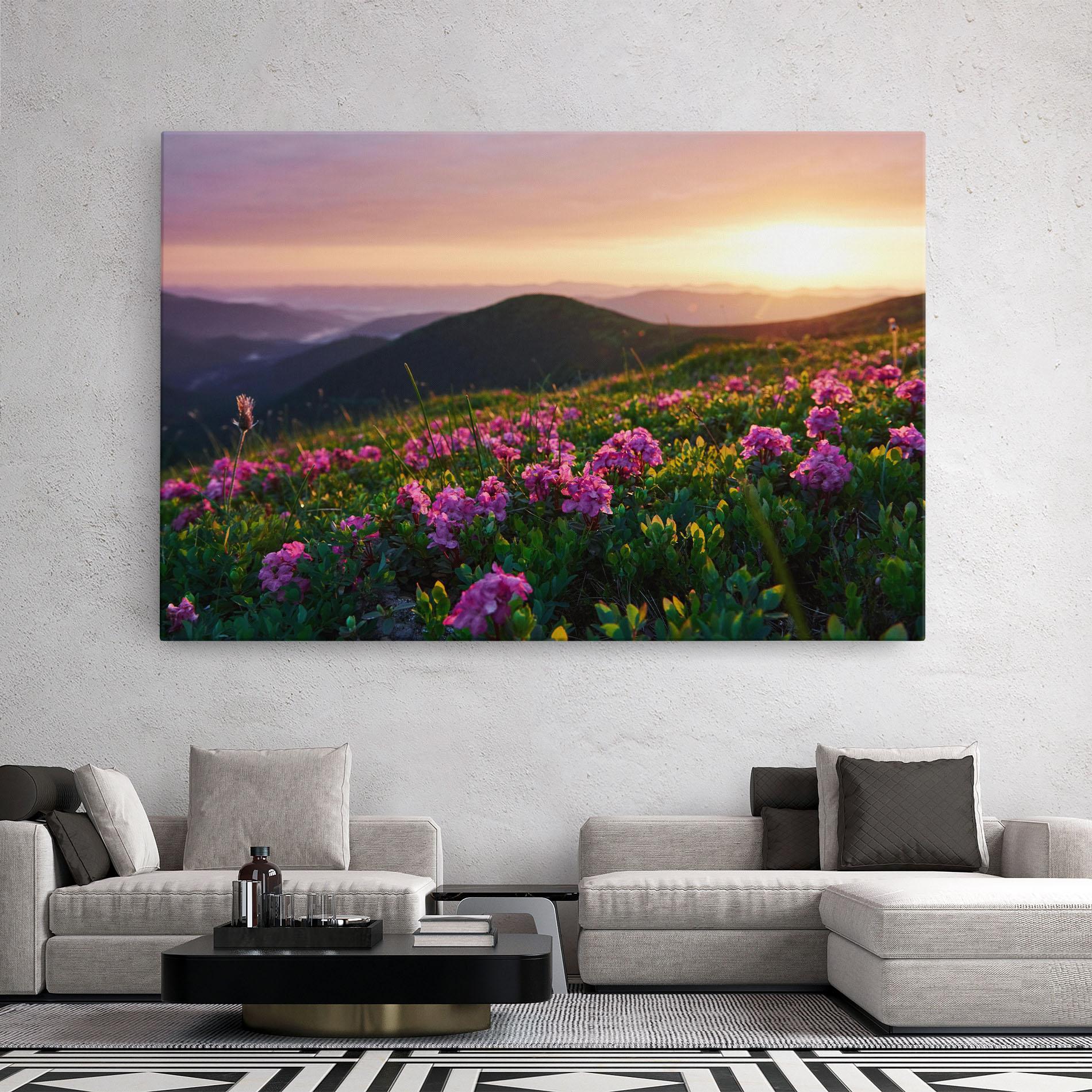 Tablou Canvas Purple Summer Flowers mockup 2