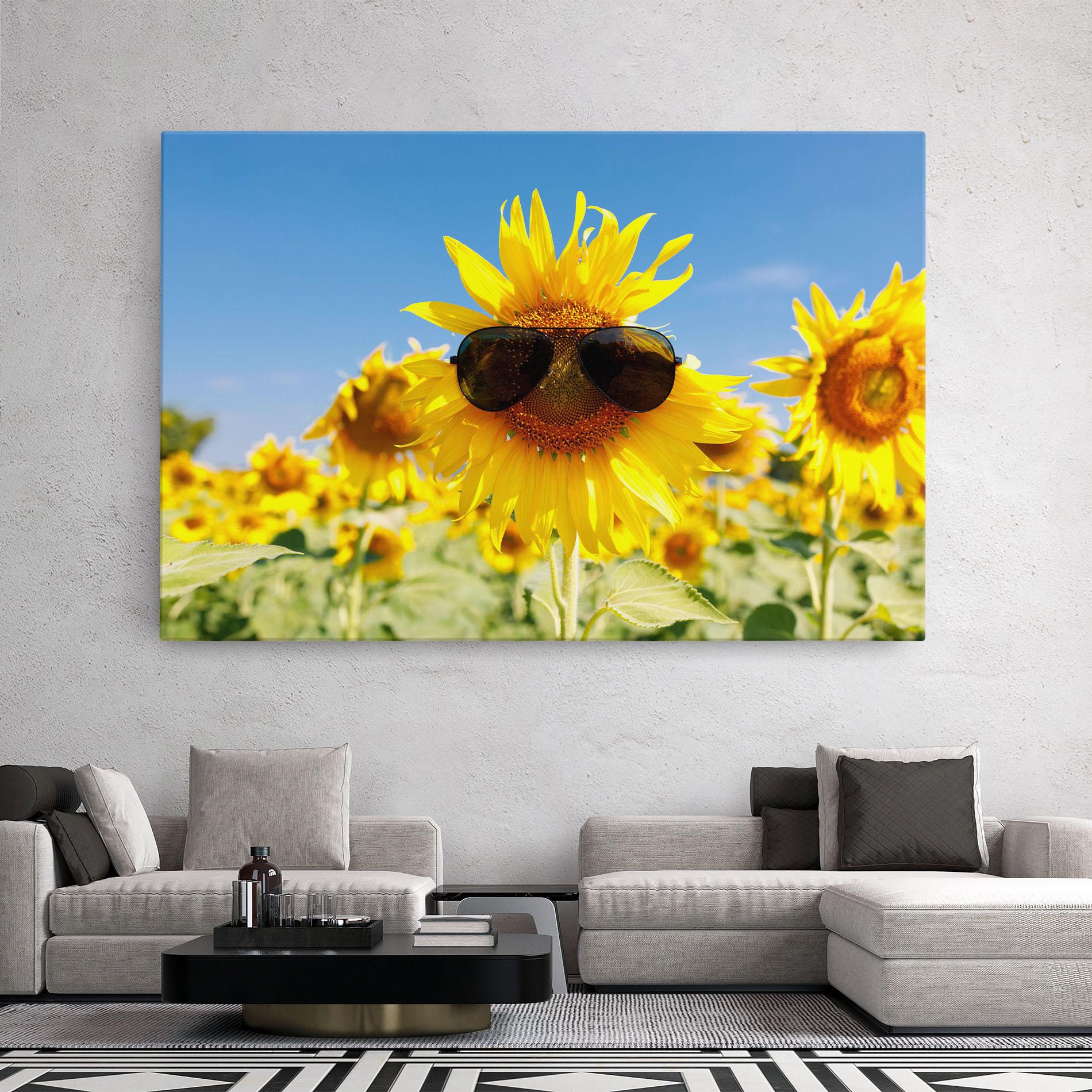 Tablou Canvas Sun Flower Glasses mockup 2