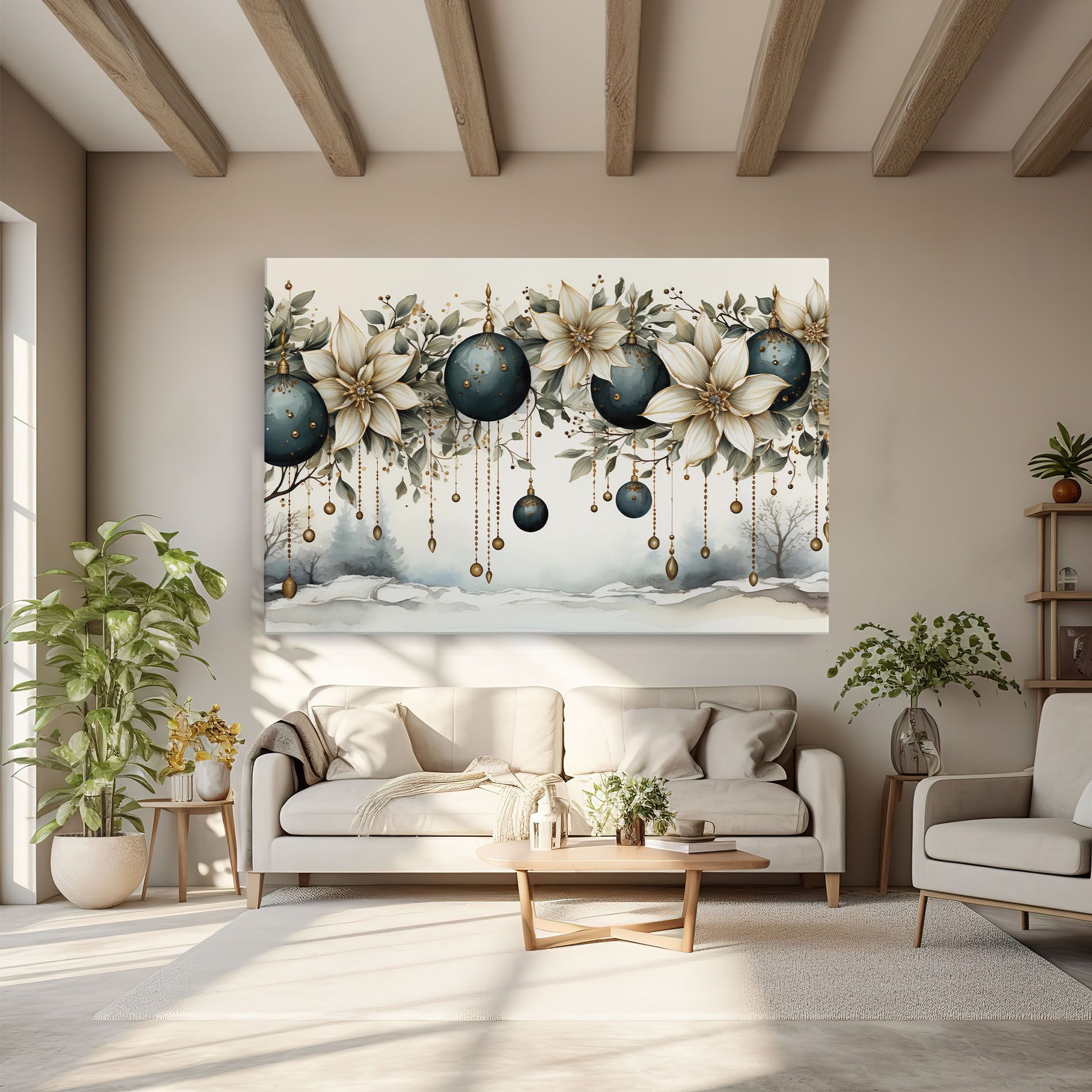 Christmas Flowers Art mockup 6