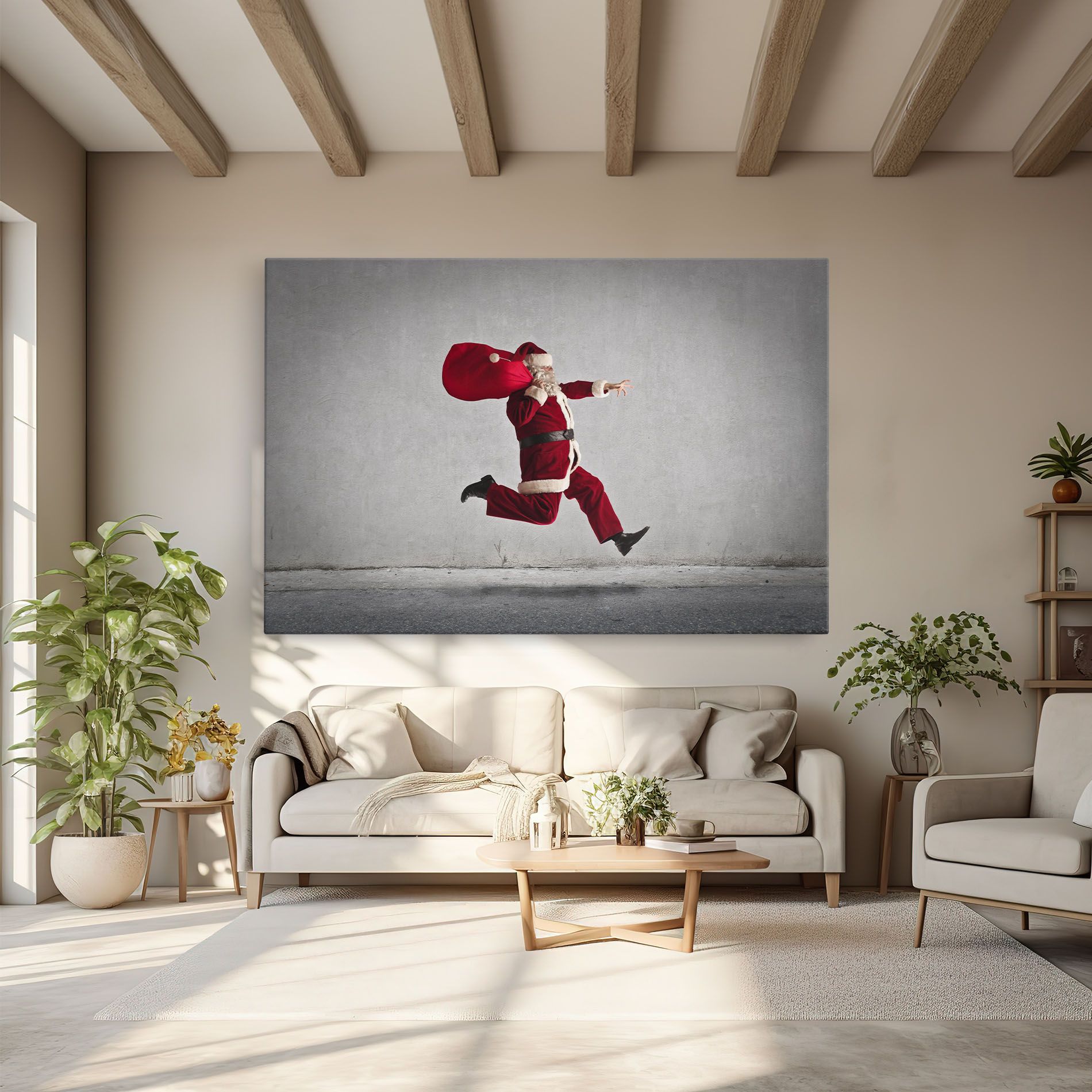 Santa Claus Jumping mockup 6