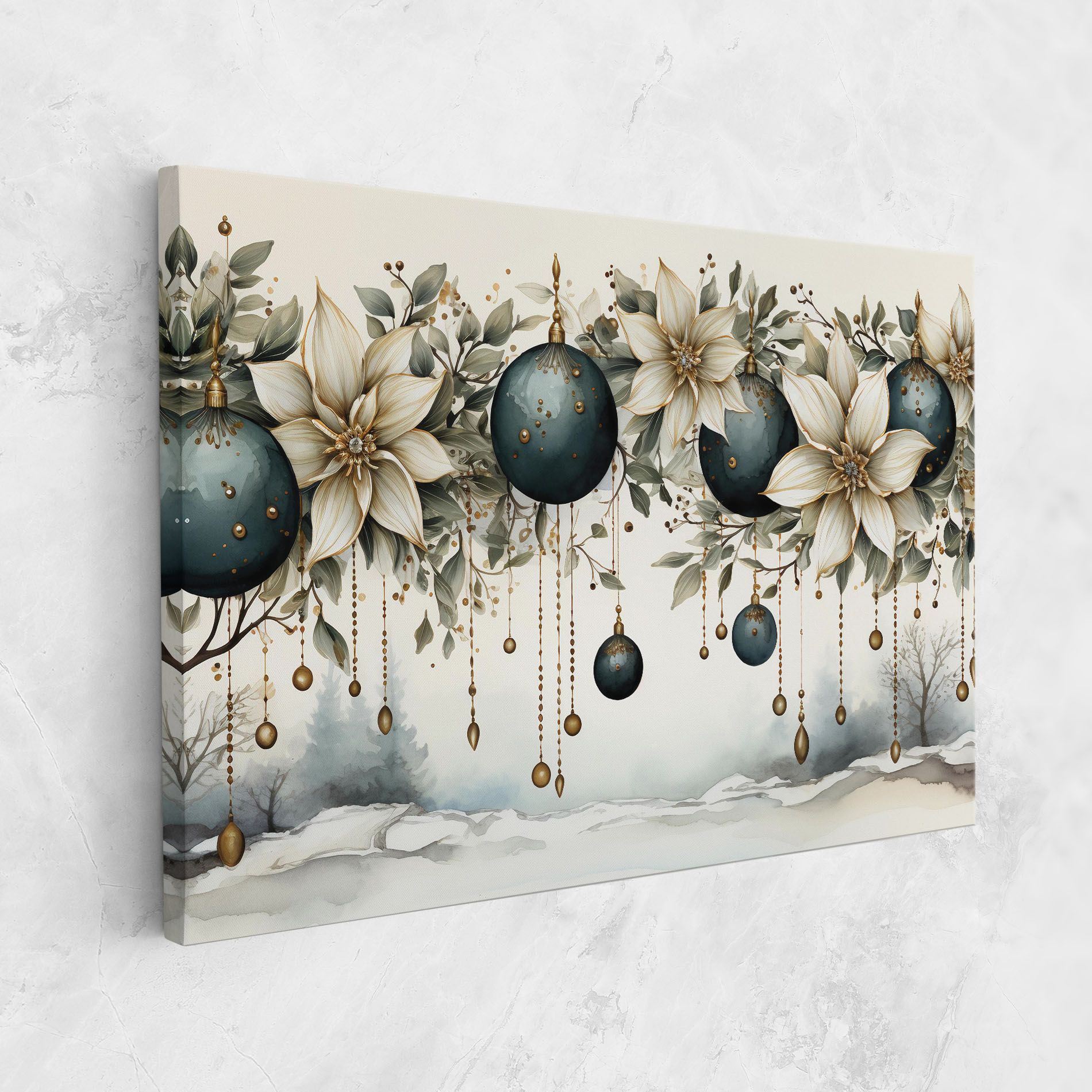 Christmas Flowers Art mockup 1