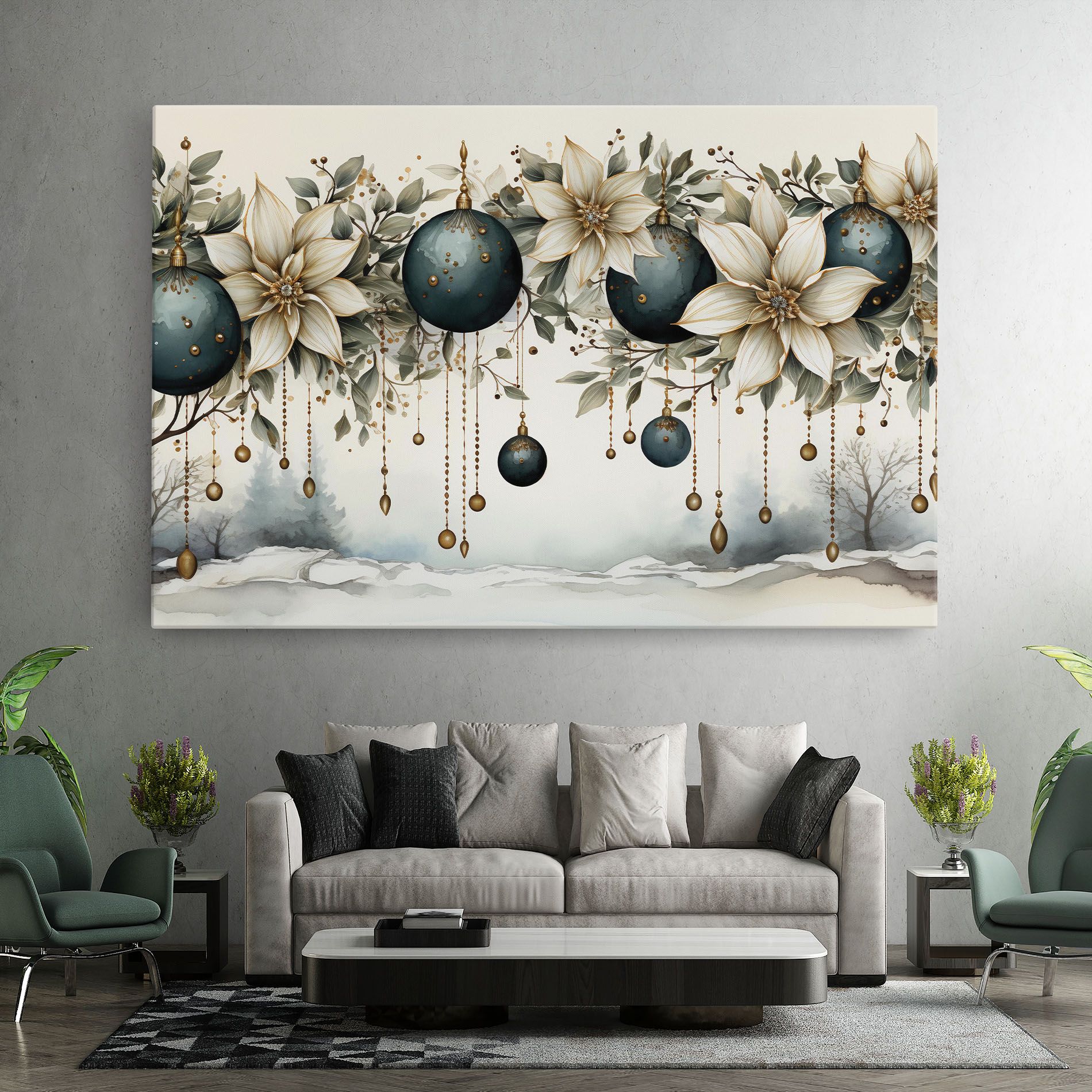 Christmas Flowers Art mockup 7