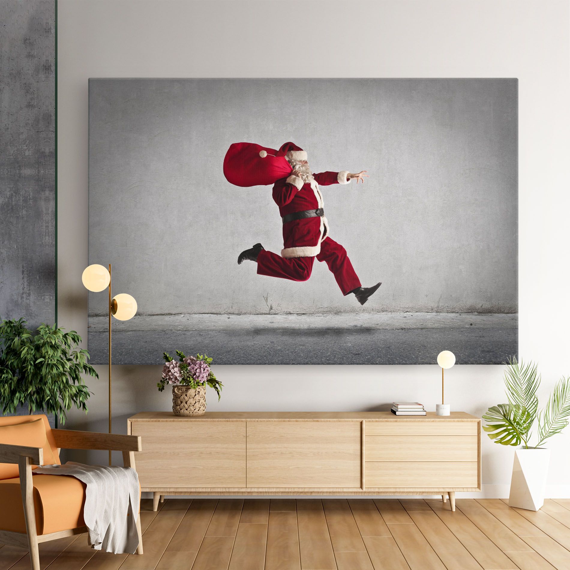 Santa Claus Jumping mockup 9