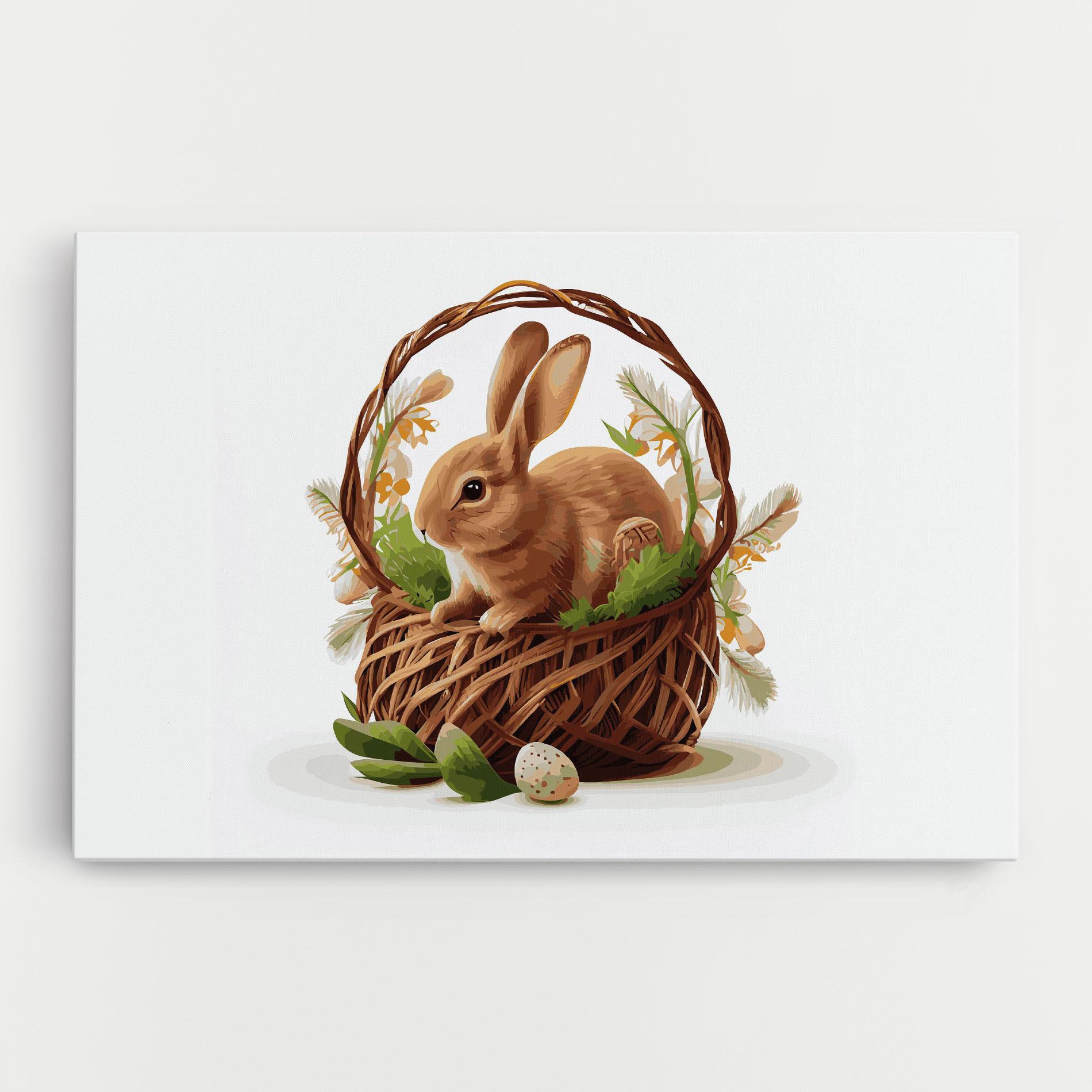 Tablou Canvas Bunny In Basket mockup 0