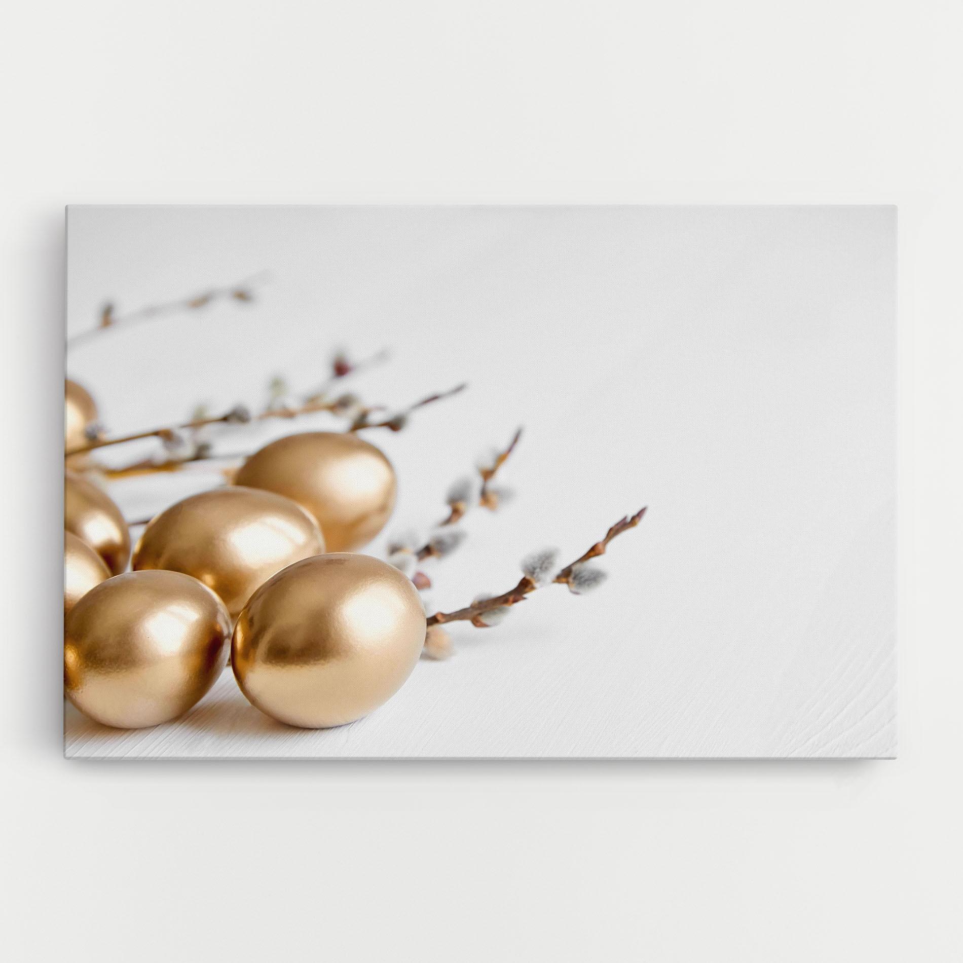 Tablou Canvas Easter Gold Eggs mockup 0