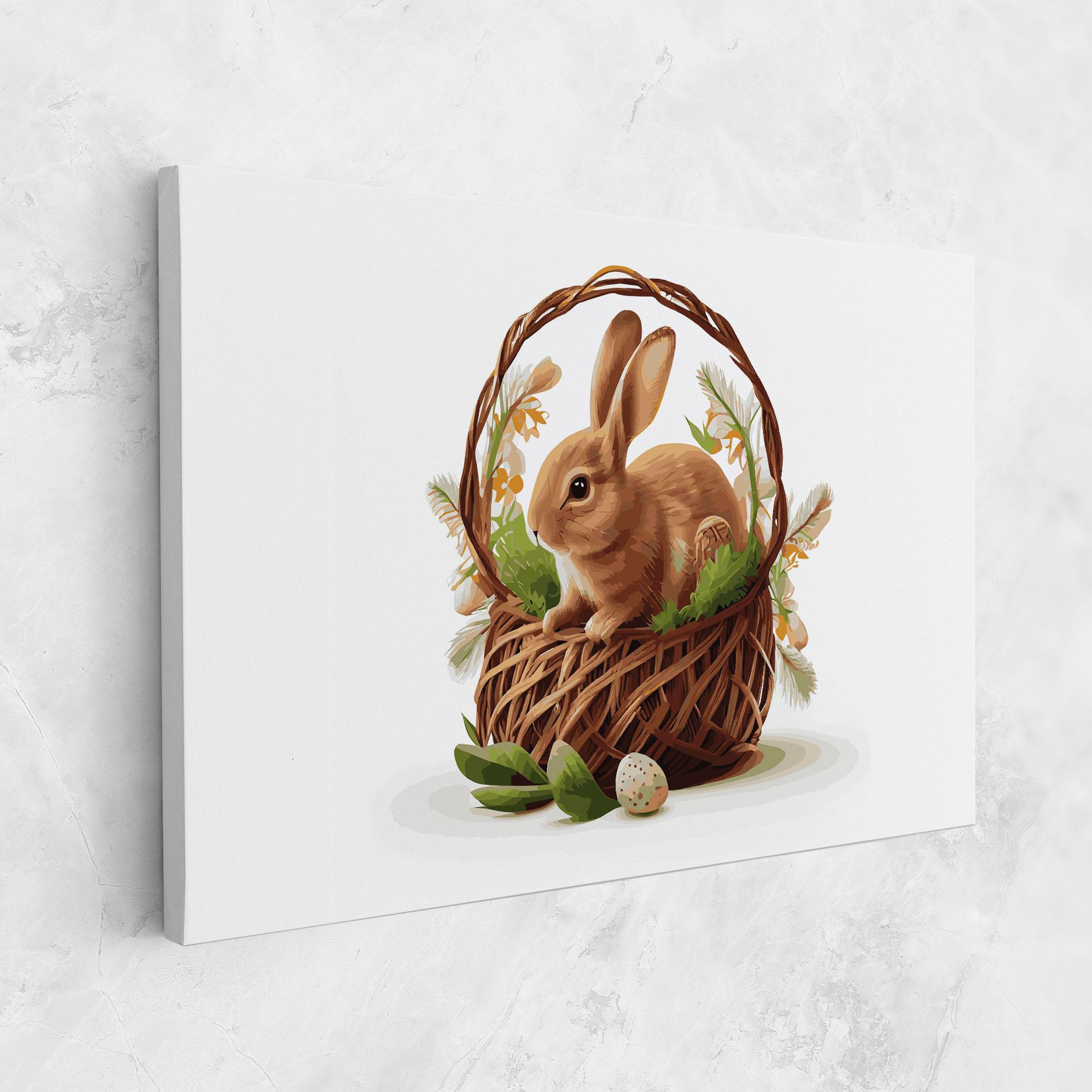 Tablou Canvas Bunny In Basket mockup 1