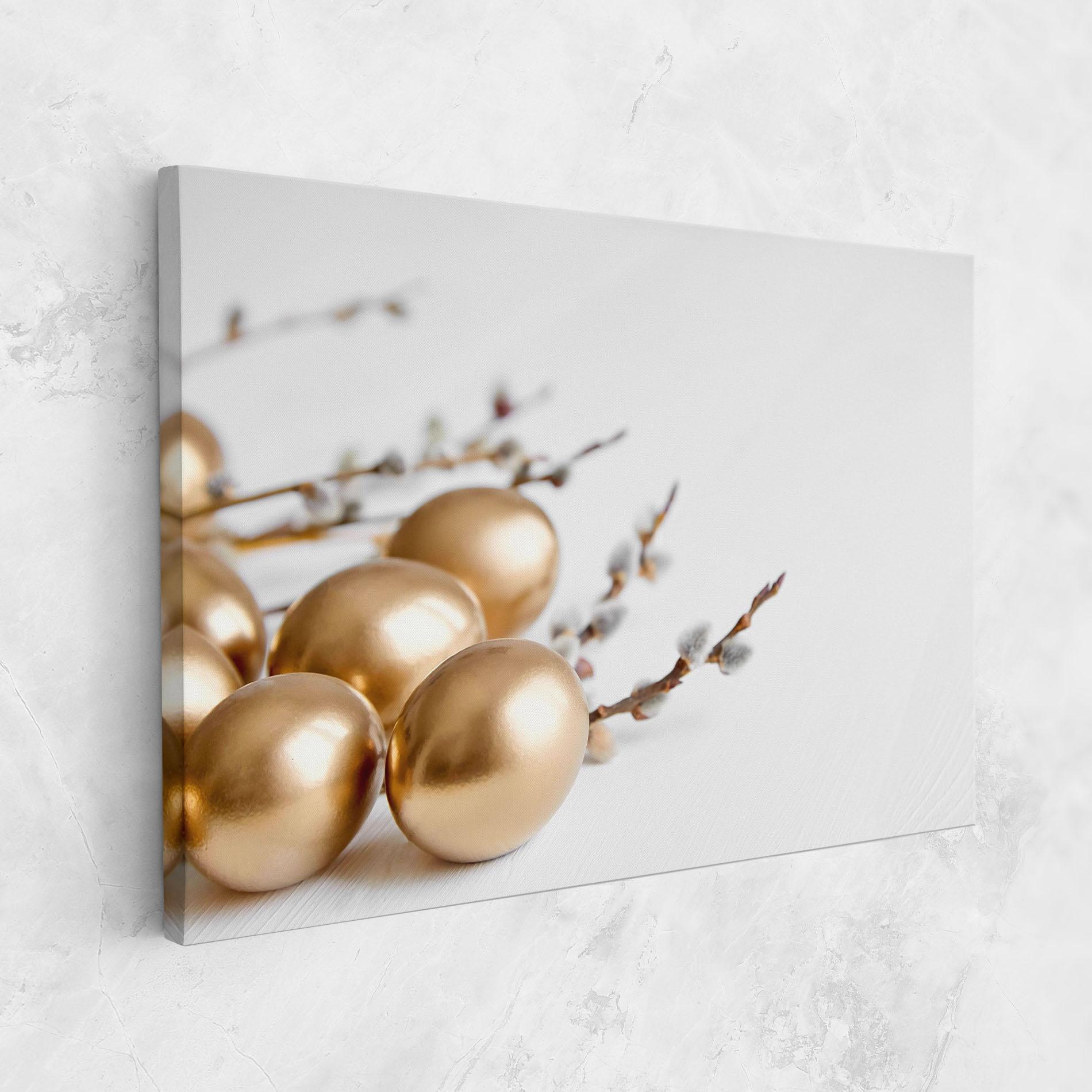 Tablou Canvas Easter Gold Eggs mockup 1