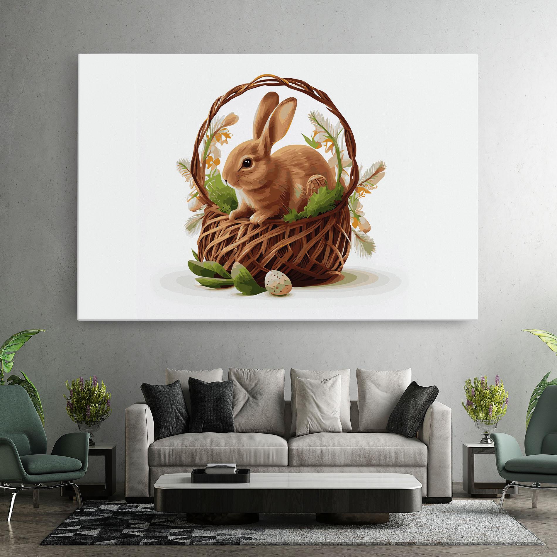 Tablou Canvas Bunny In Basket mockup 7