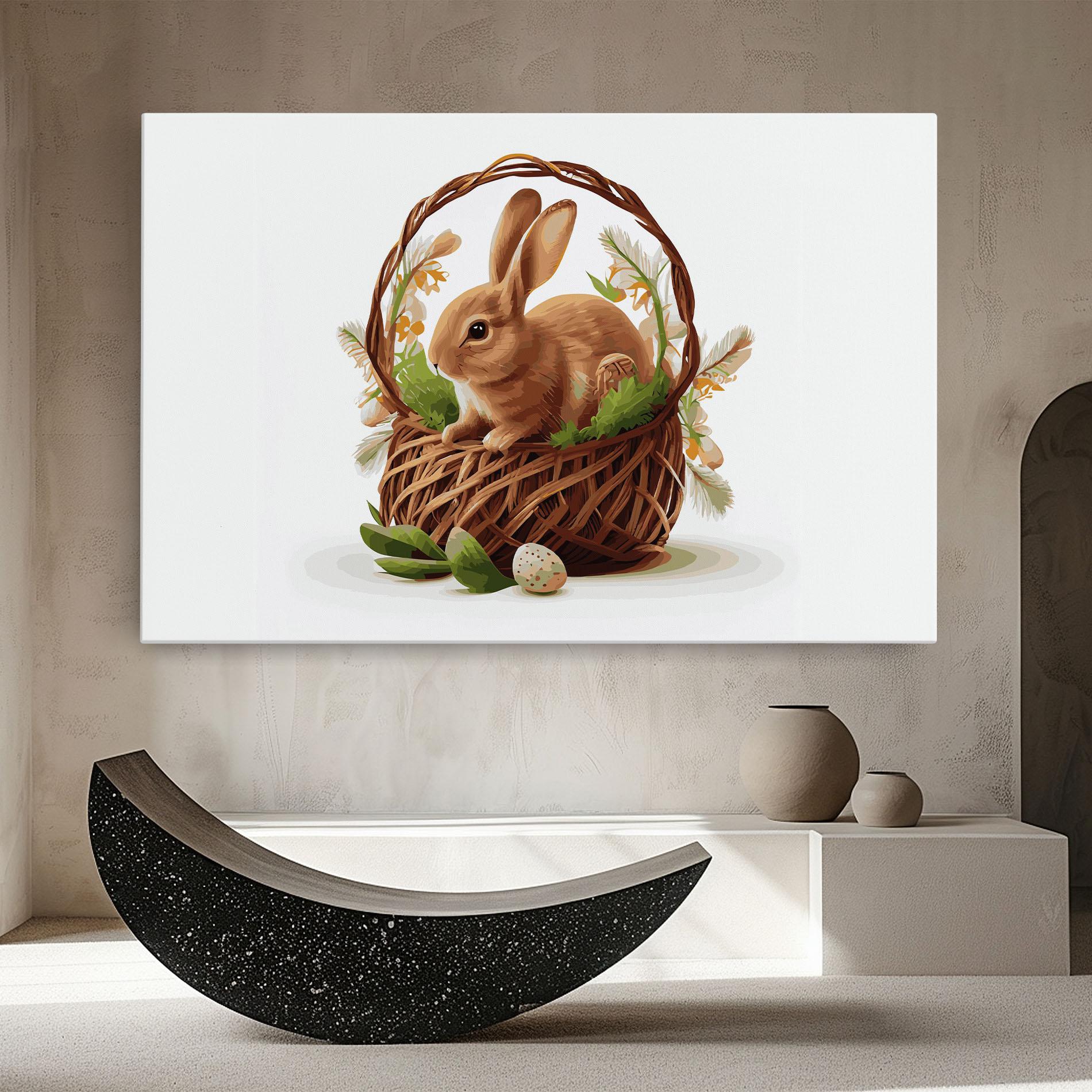 Tablou Canvas Bunny In Basket mockup 8