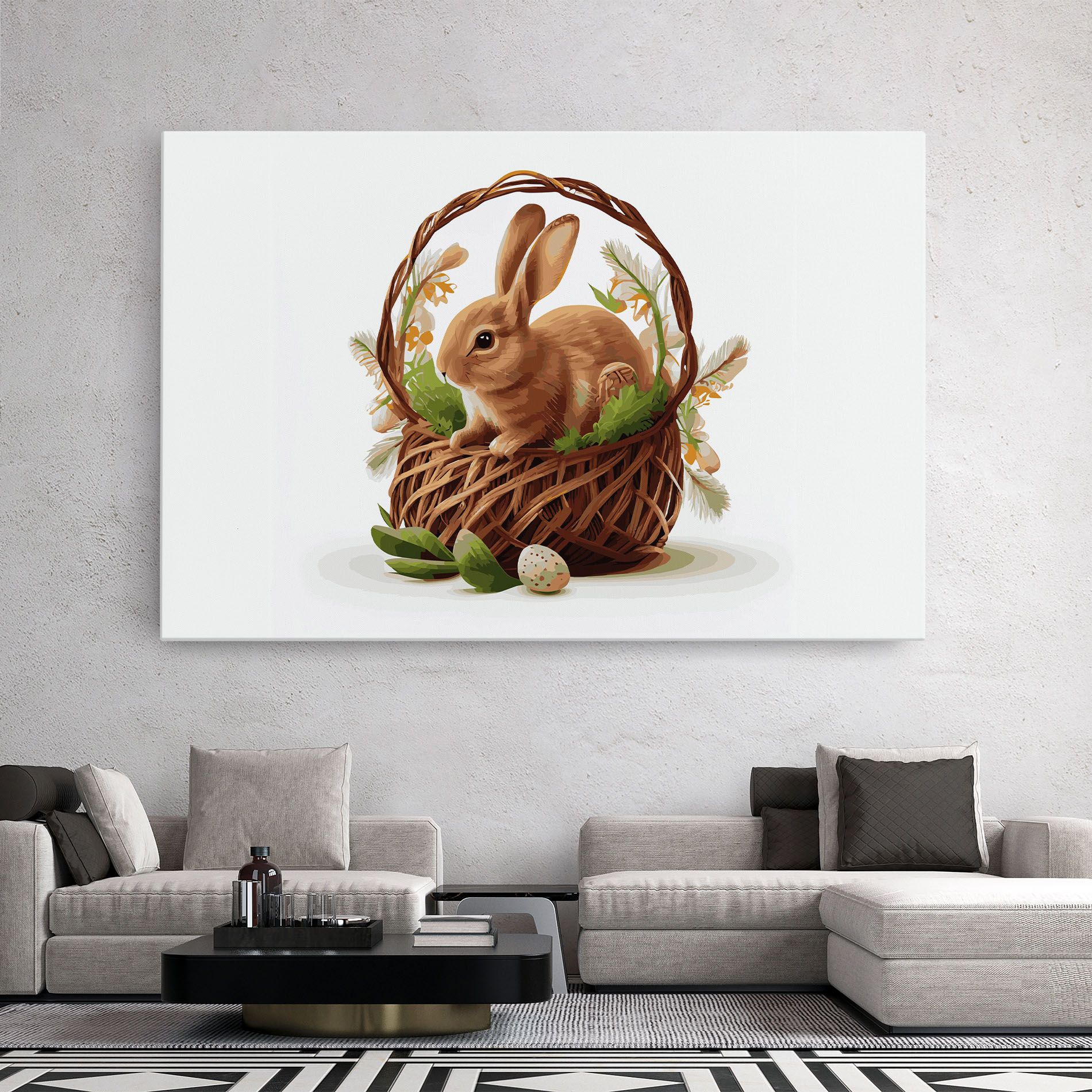Bunny In Basket mockup 2