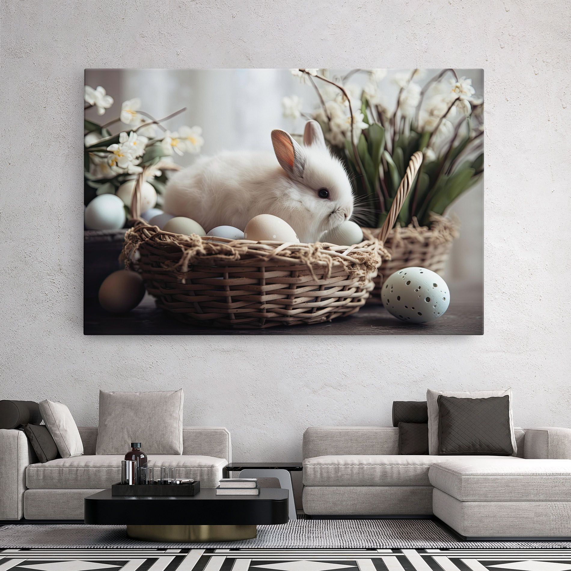 Cute White Easter Eggs mockup 2