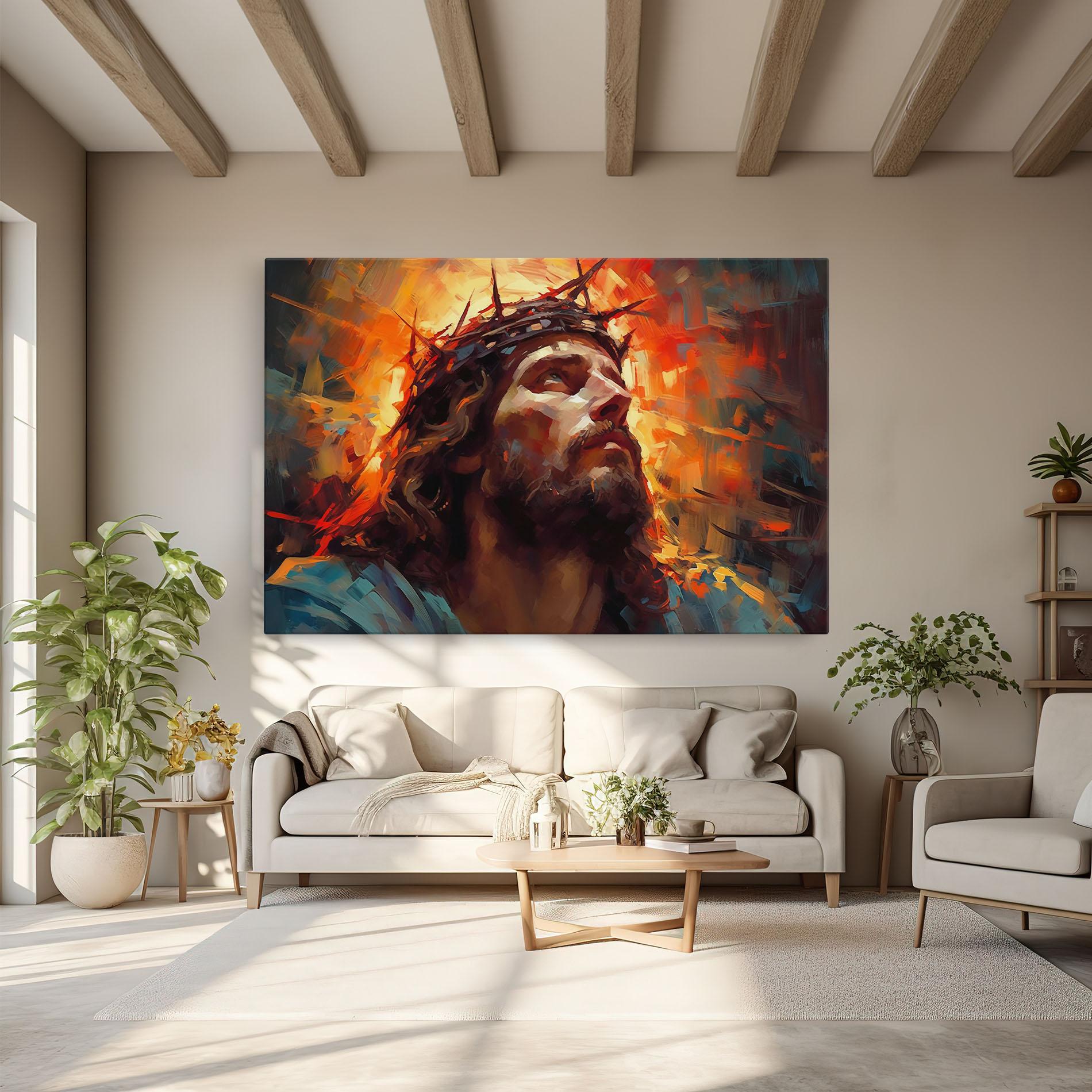 Tablou Canvas Jesus Crown Light mockup 6