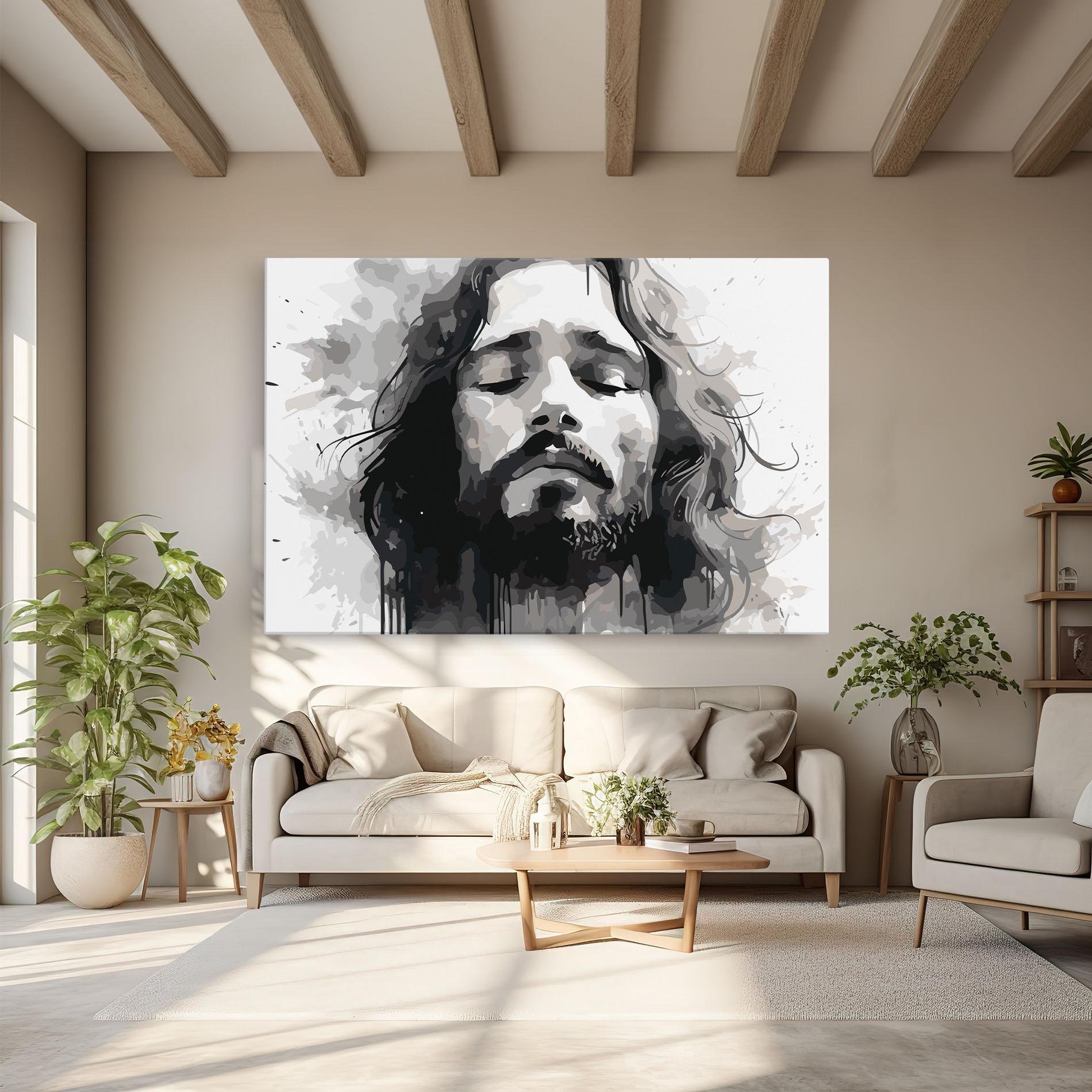 Tablou Canvas Jesus Ink Art mockup 6