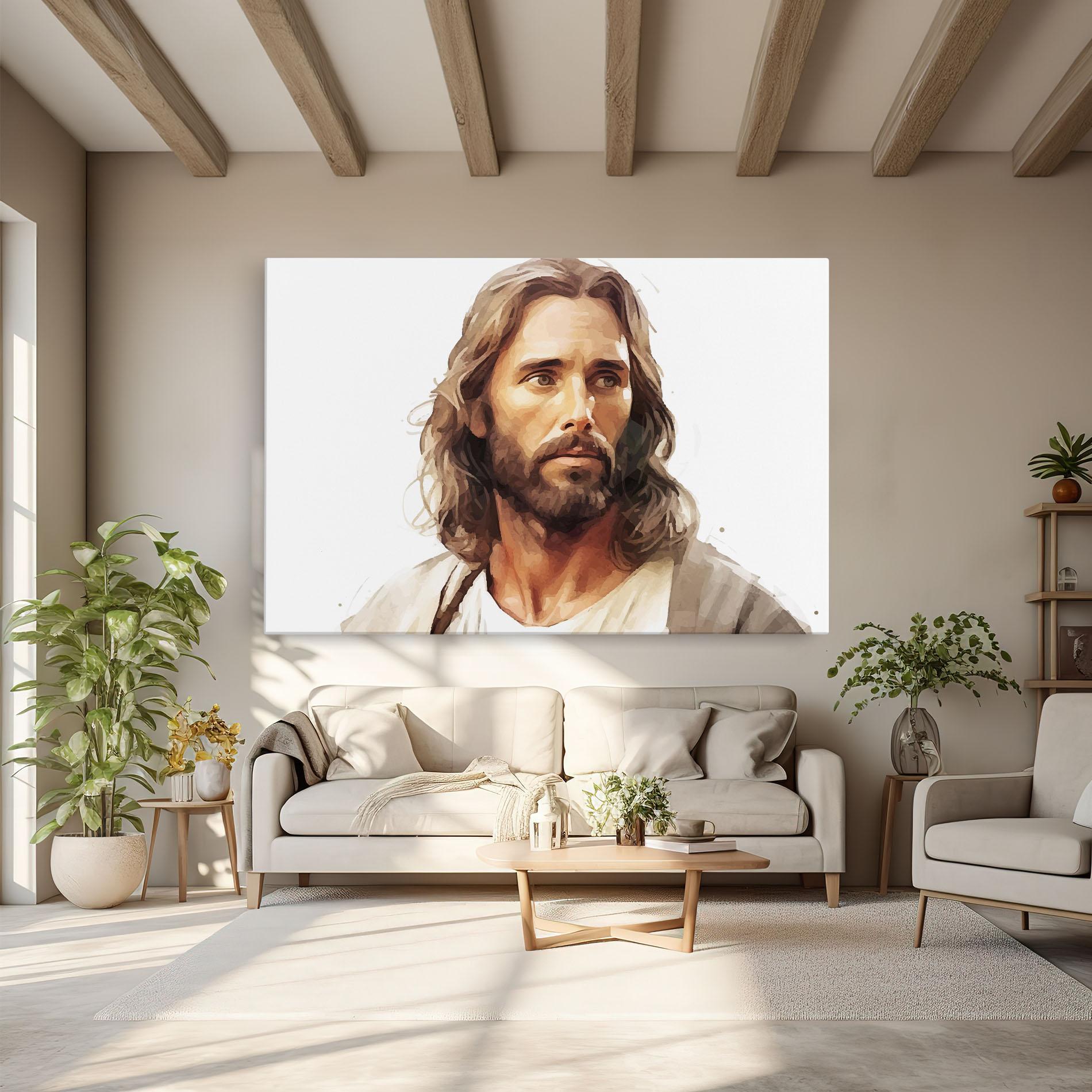Tablou Canvas Jesus Long Hair mockup 6