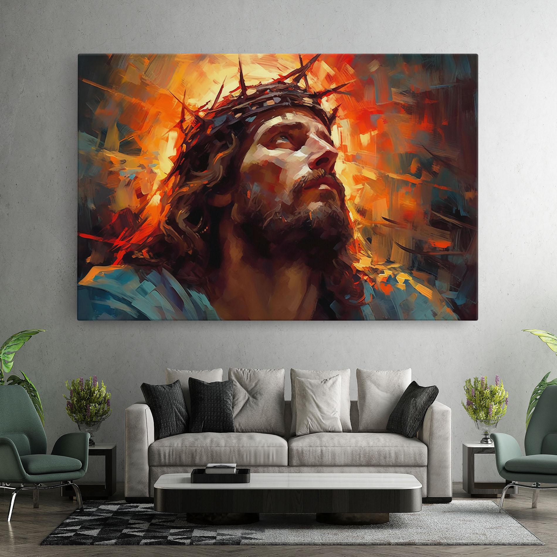 Tablou Canvas Jesus Crown Light mockup 7