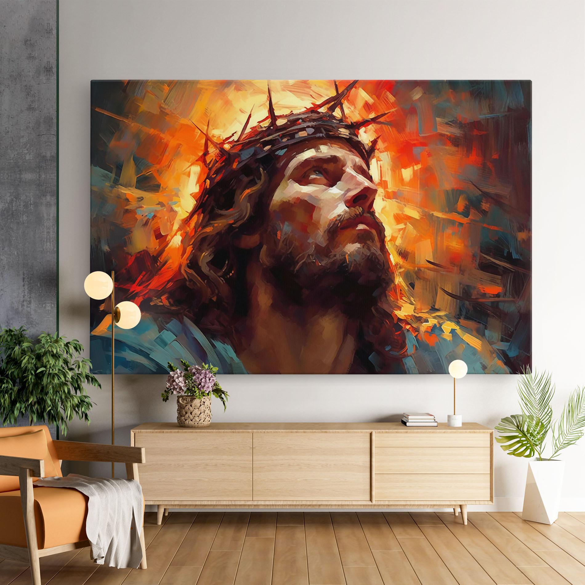 Tablou Canvas Jesus Crown Light mockup 9