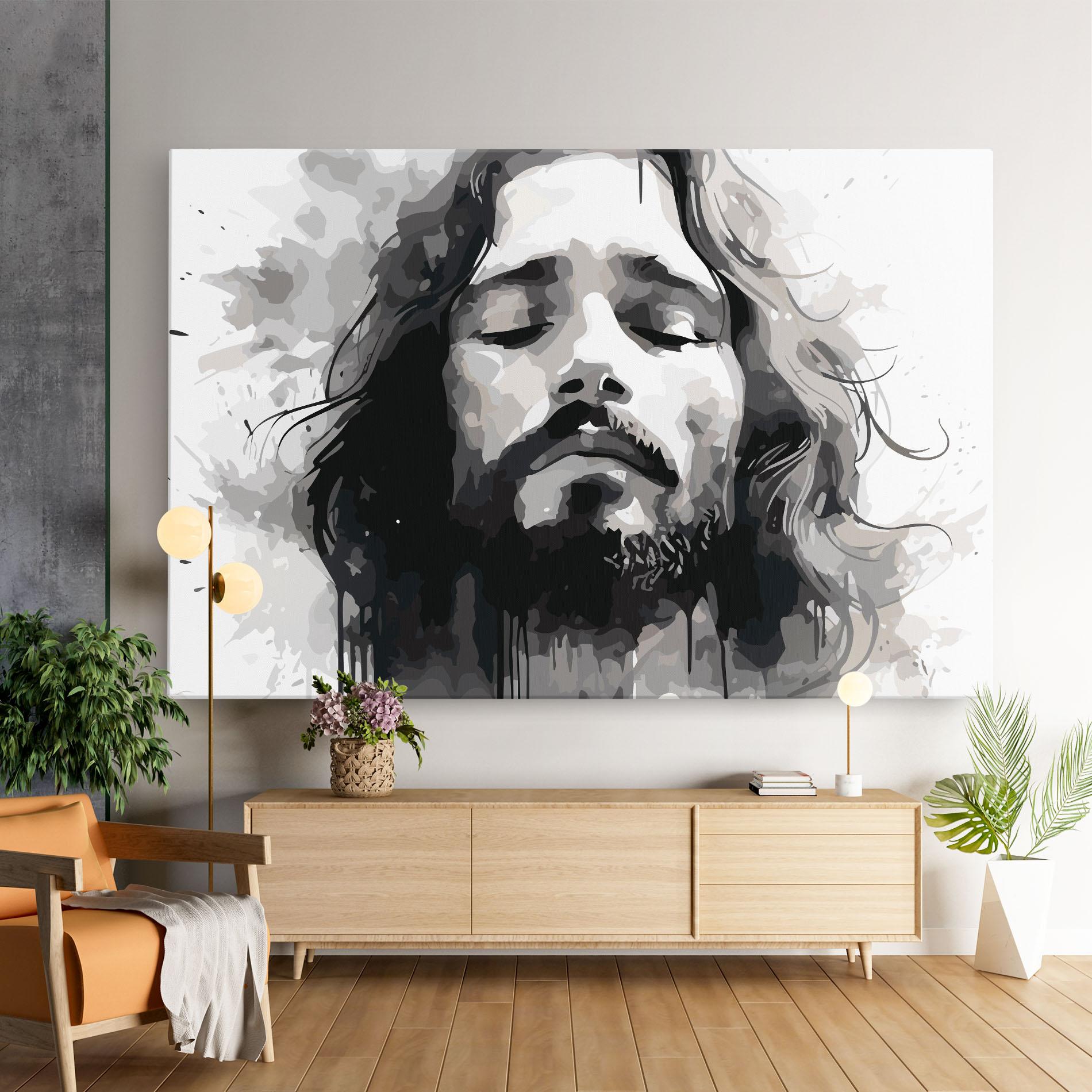 Tablou Canvas Jesus Ink Art mockup 9