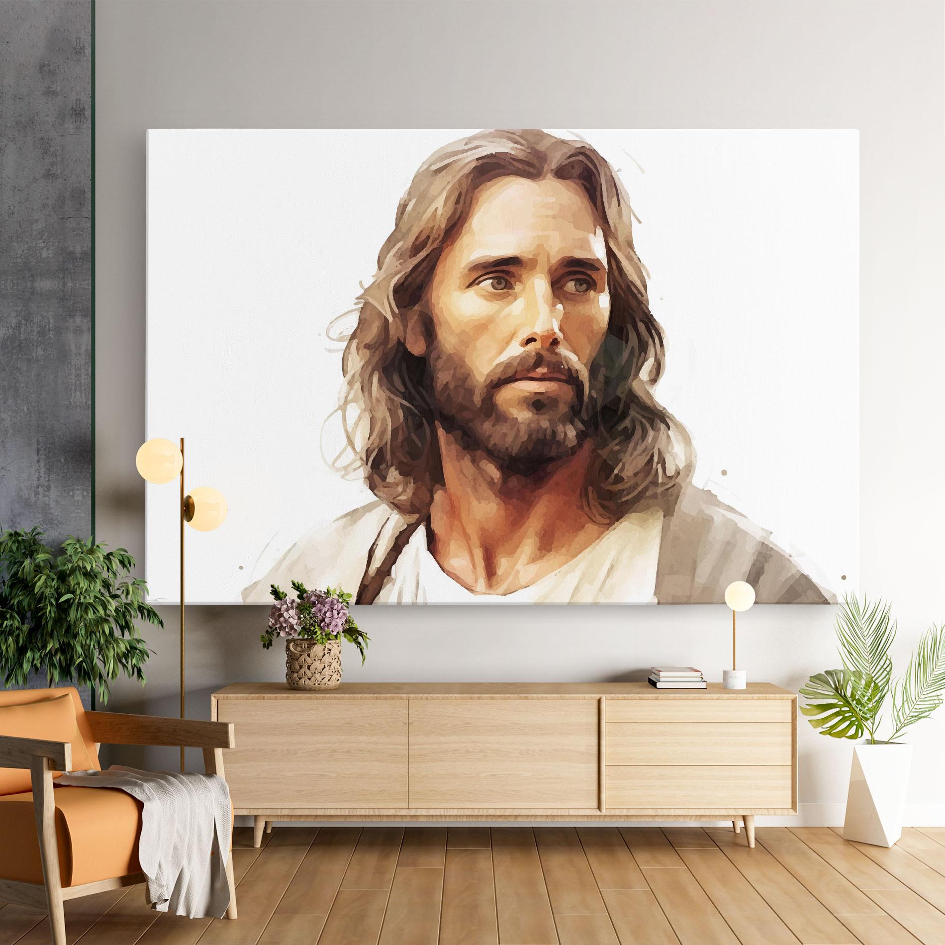 Tablou Canvas Jesus Long Hair mockup 9