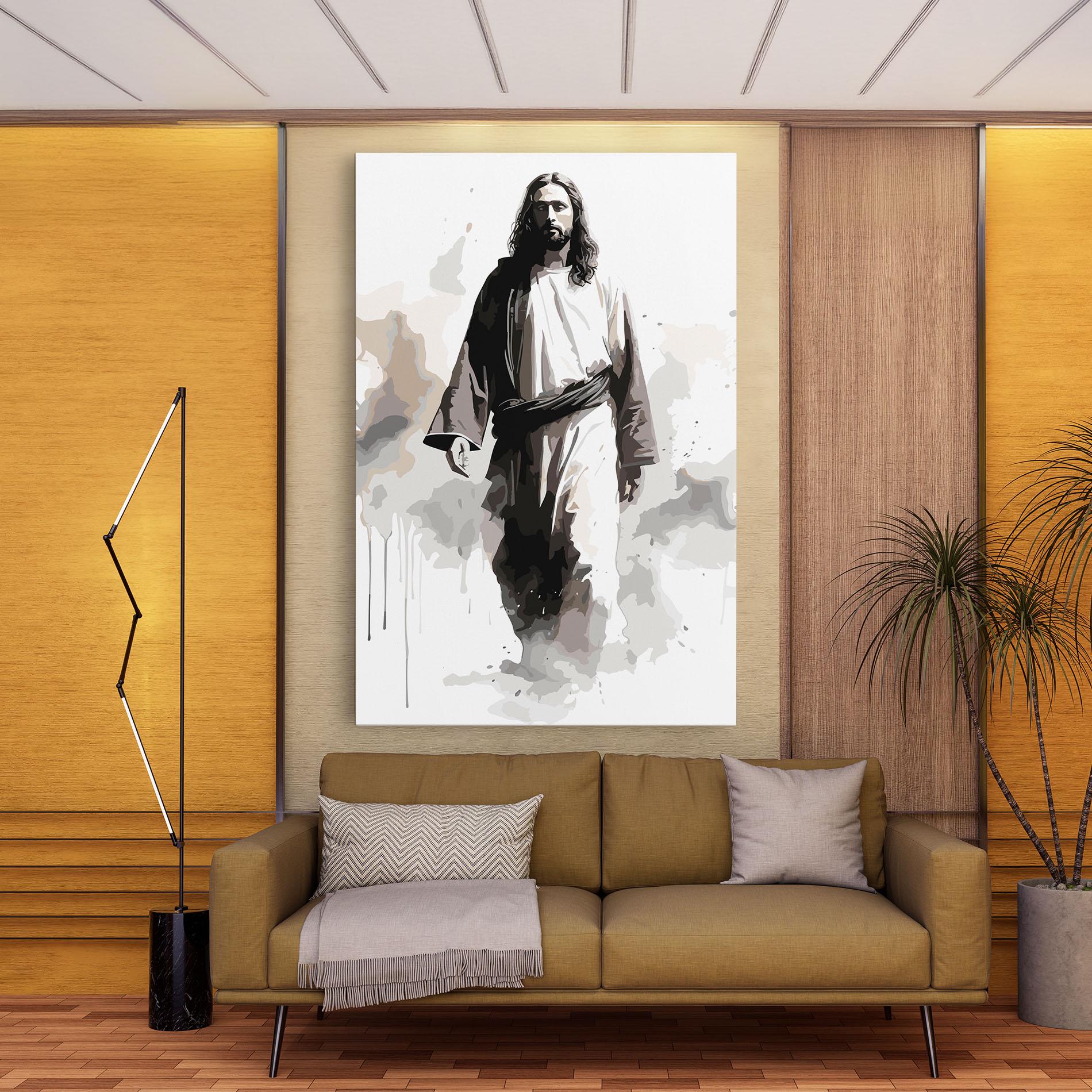 Tablou Canvas Watercolor Jesus mockup 9