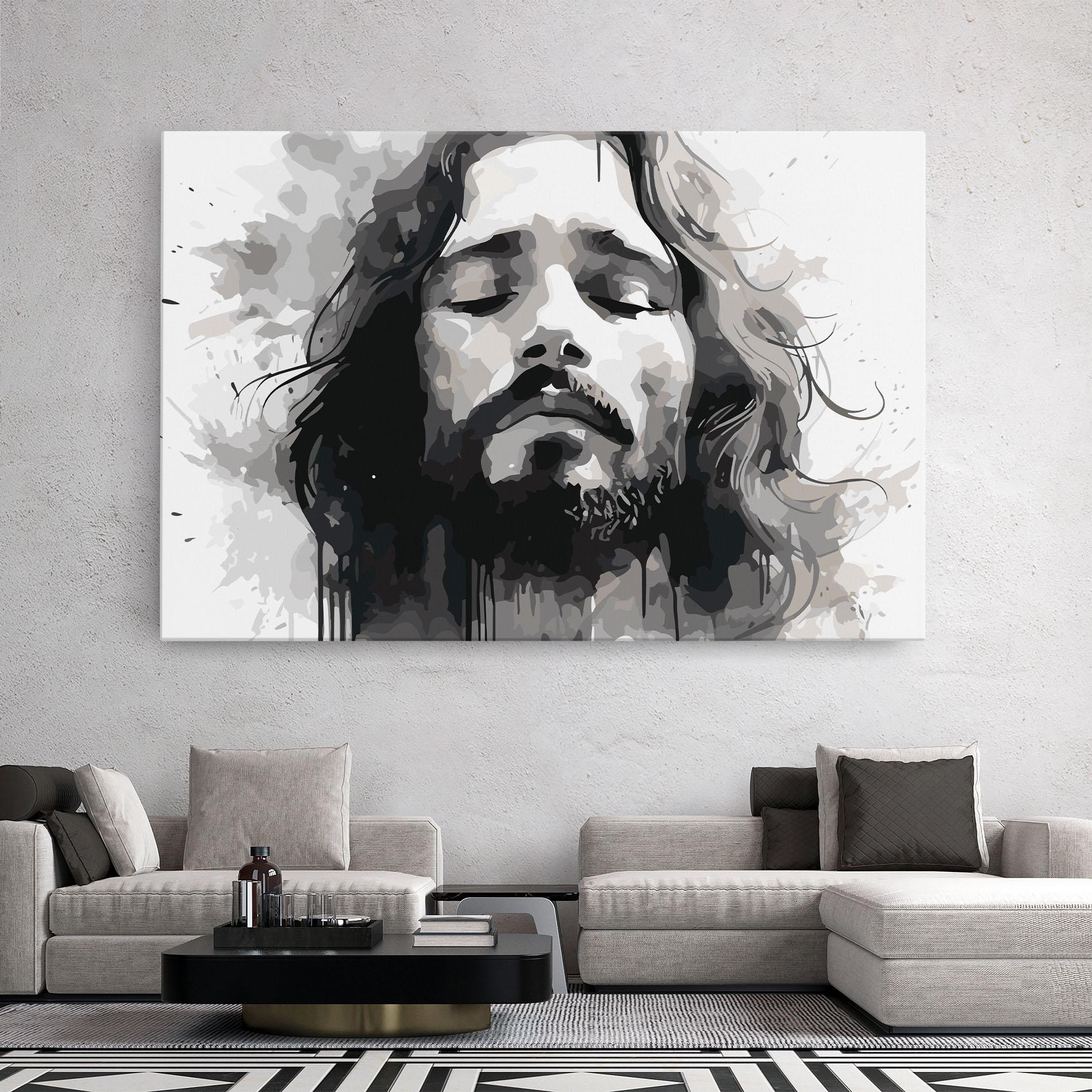Tablou Canvas Jesus Ink Art mockup 2