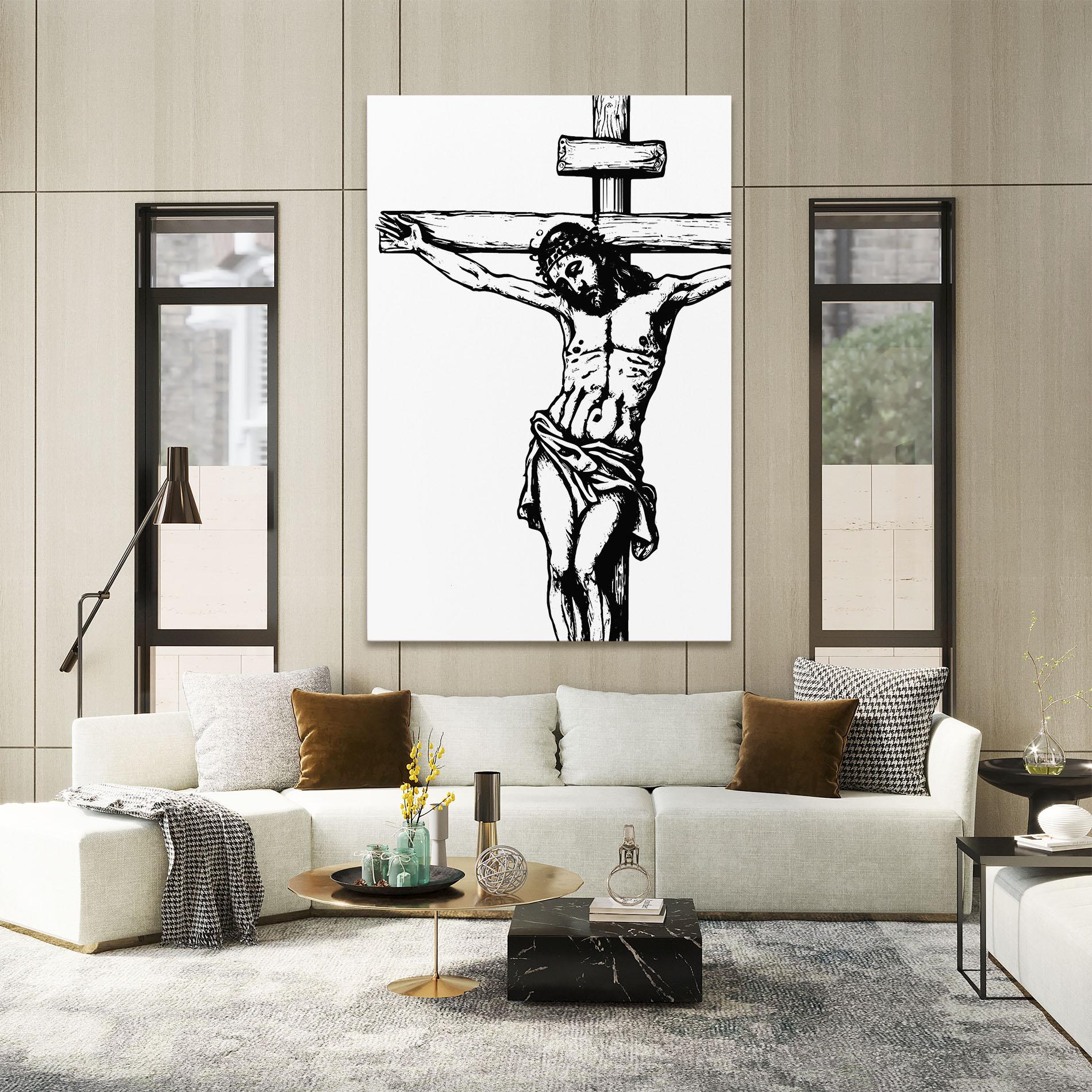 Tablou Canvas Jesus Black Line mockup 2