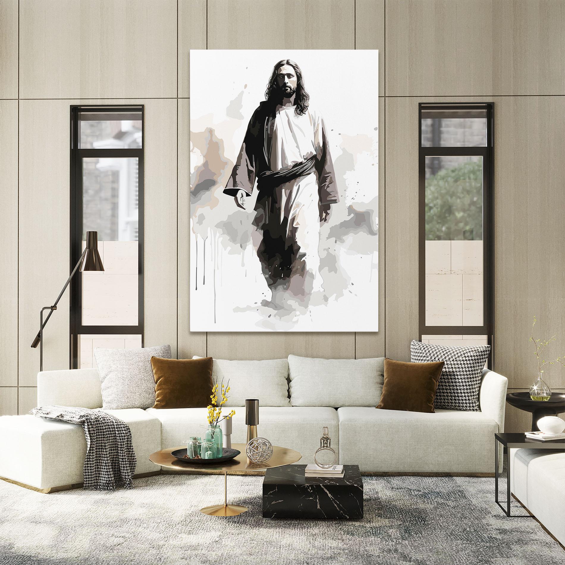 Tablou Canvas Watercolor Jesus mockup 2