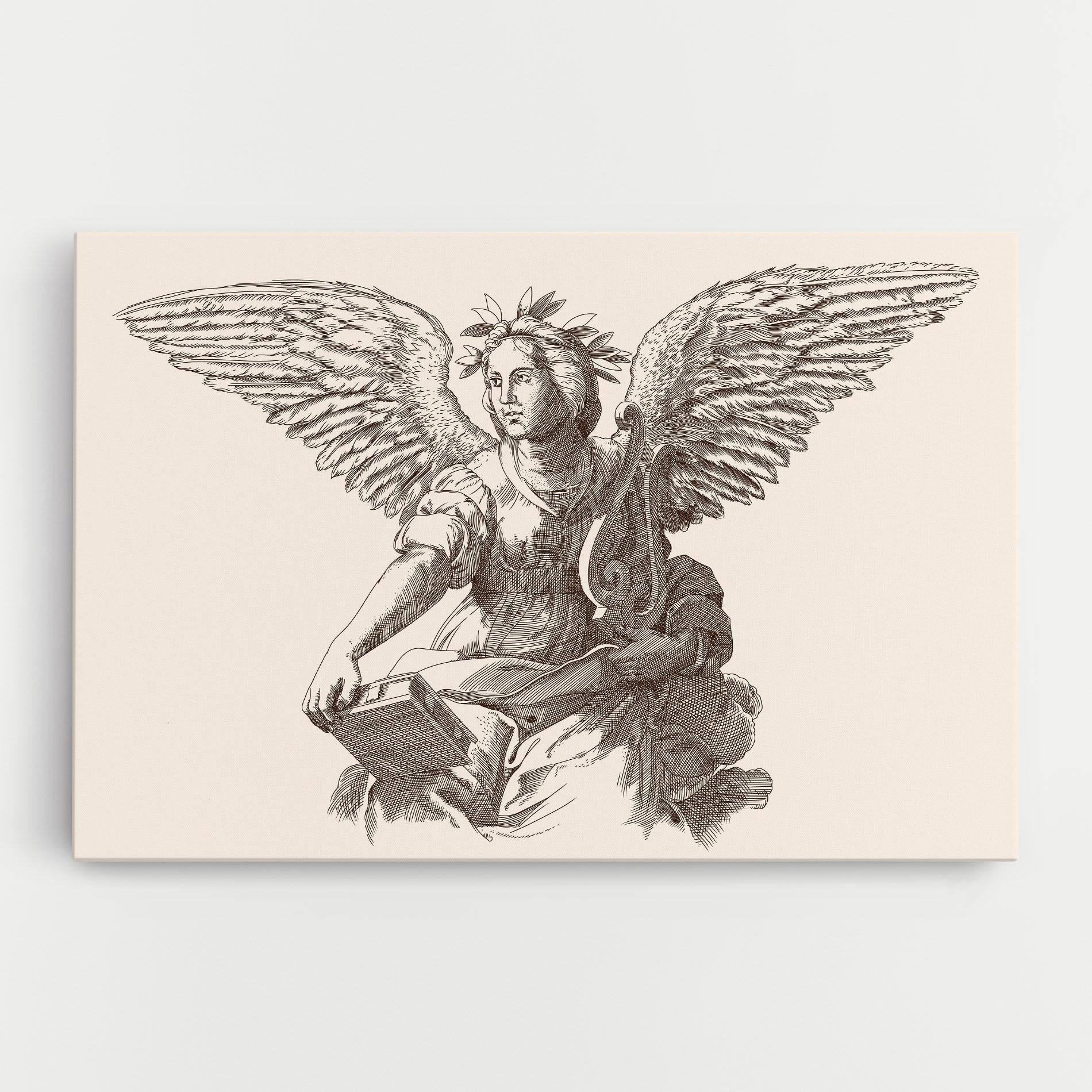 Tablou Canvas Brown Line Angel mockup 0