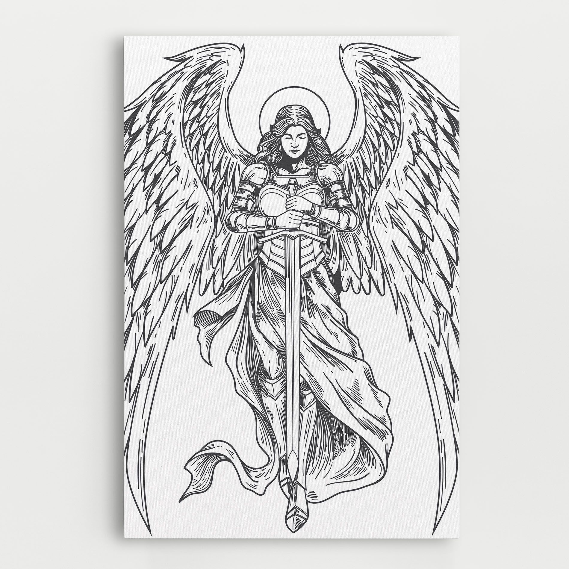 Grey Line Angel mockup 0