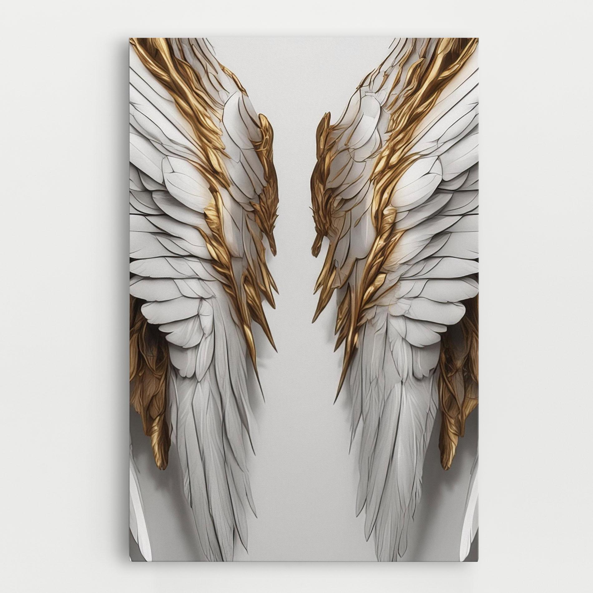 Tablou Canvas Realistic Gold Angel Wings mockup 0
