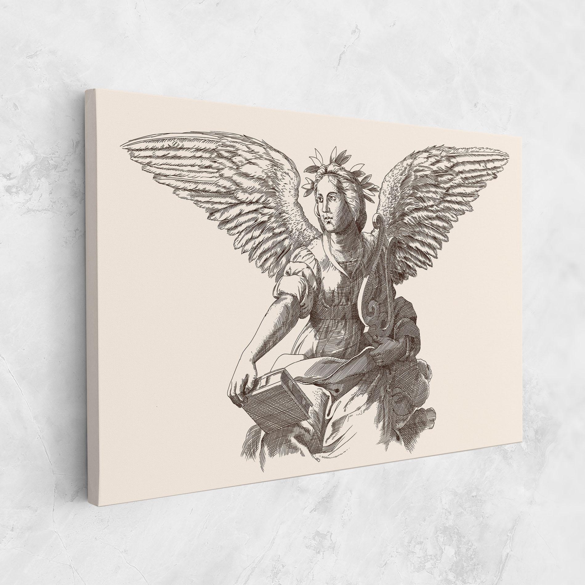 Tablou Canvas Brown Line Angel mockup 1