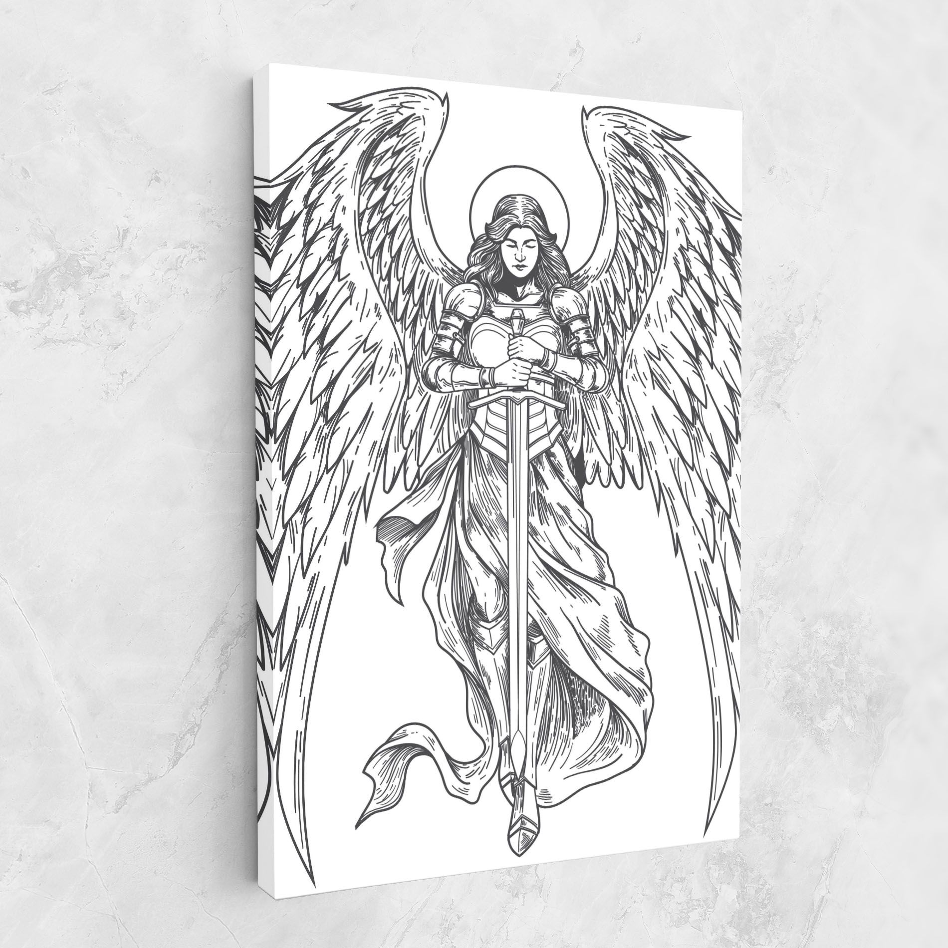 Grey Line Angel mockup 1
