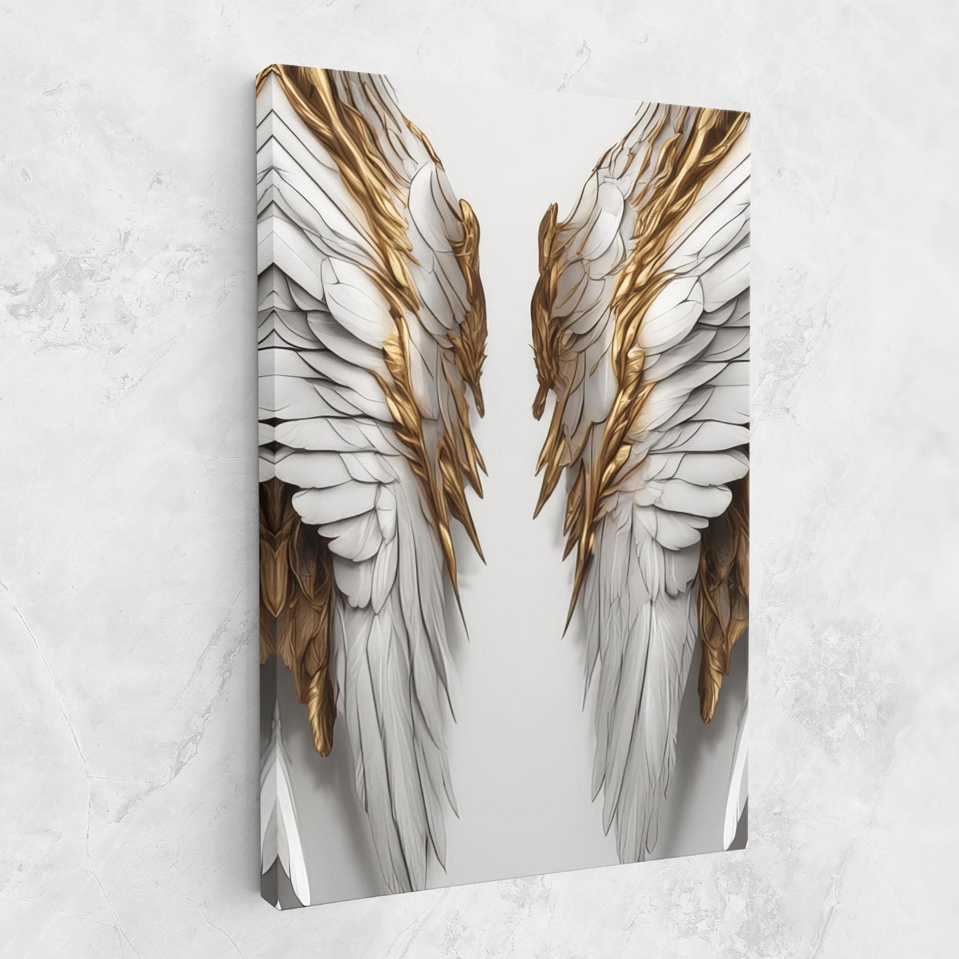 Tablou Canvas Realistic Gold Angel Wings mockup 1