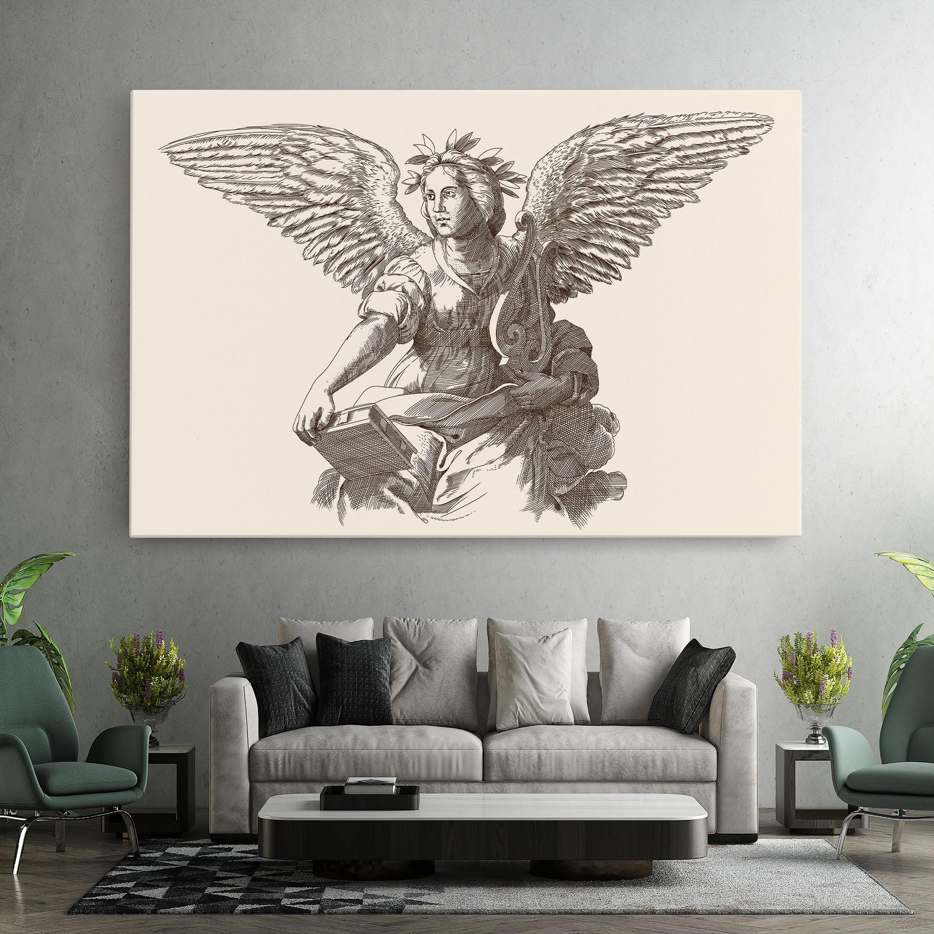 Tablou Canvas Brown Line Angel mockup 7