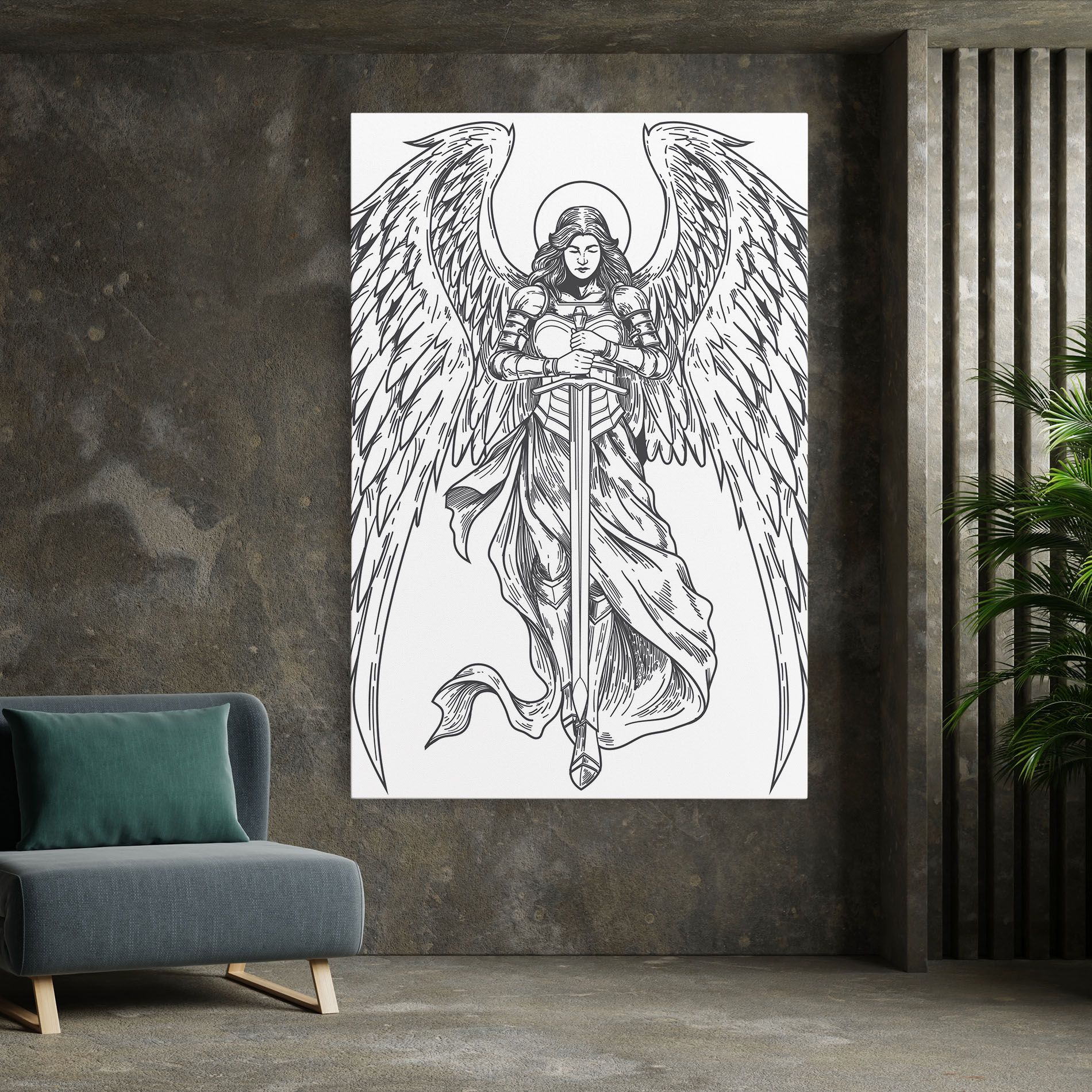 Grey Line Angel mockup 7